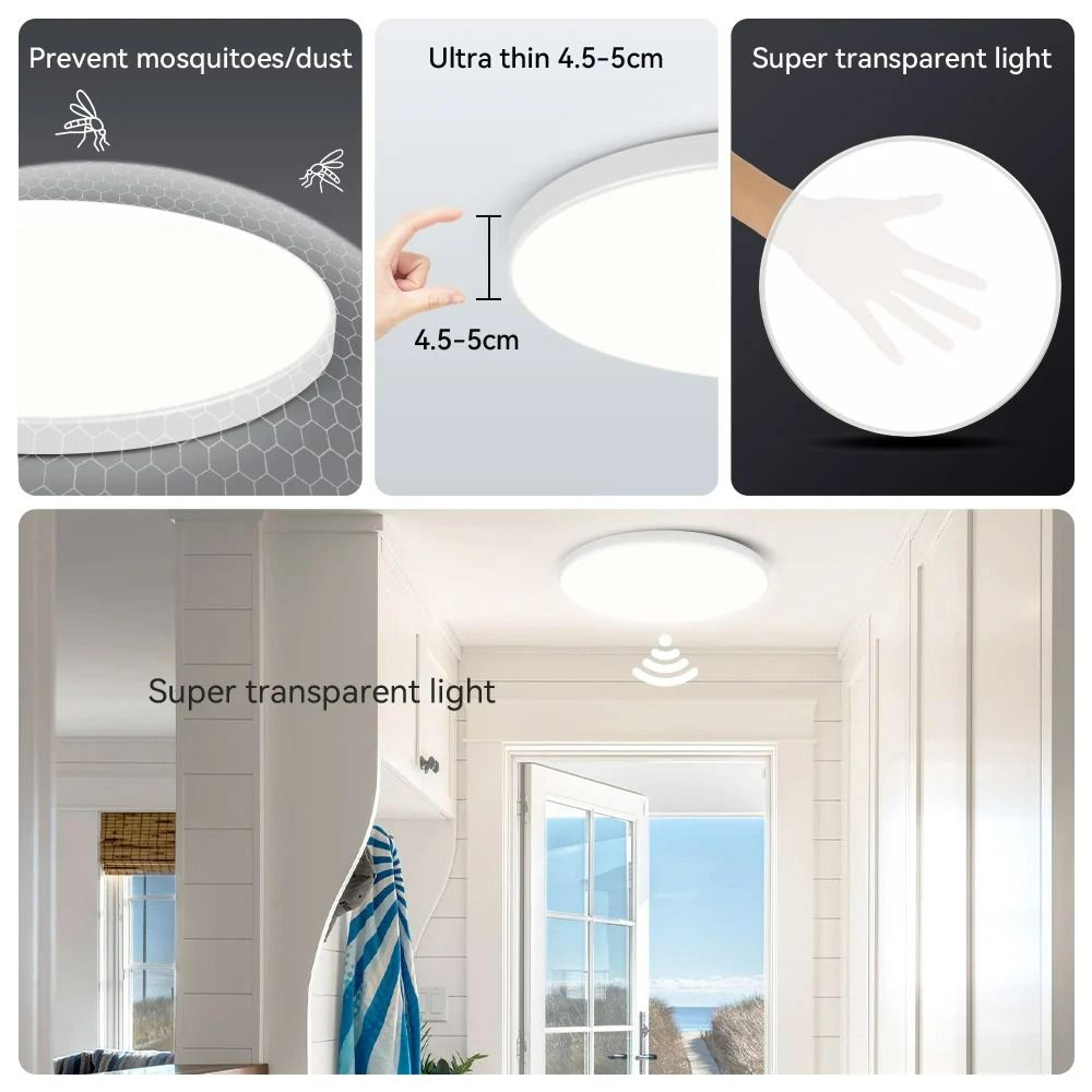 LED Radar Motion Sensor Ceiling Light 165265V Cold White Intelligent Panel Lamp For Hallway Aisle S 4