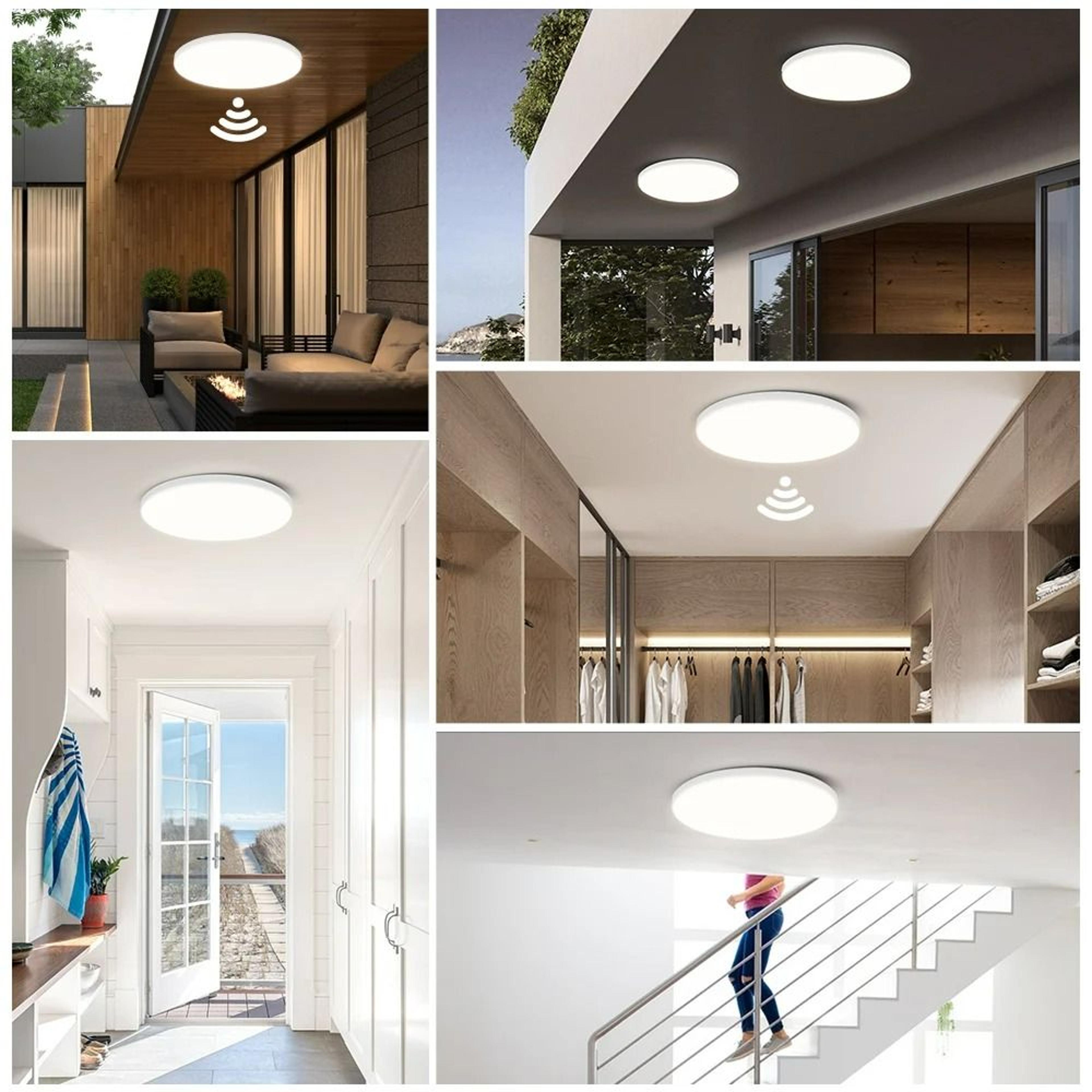 LED Radar Motion Sensor Ceiling Light 165265V Cold White Intelligent Panel Lamp For Hallway Aisle S 5