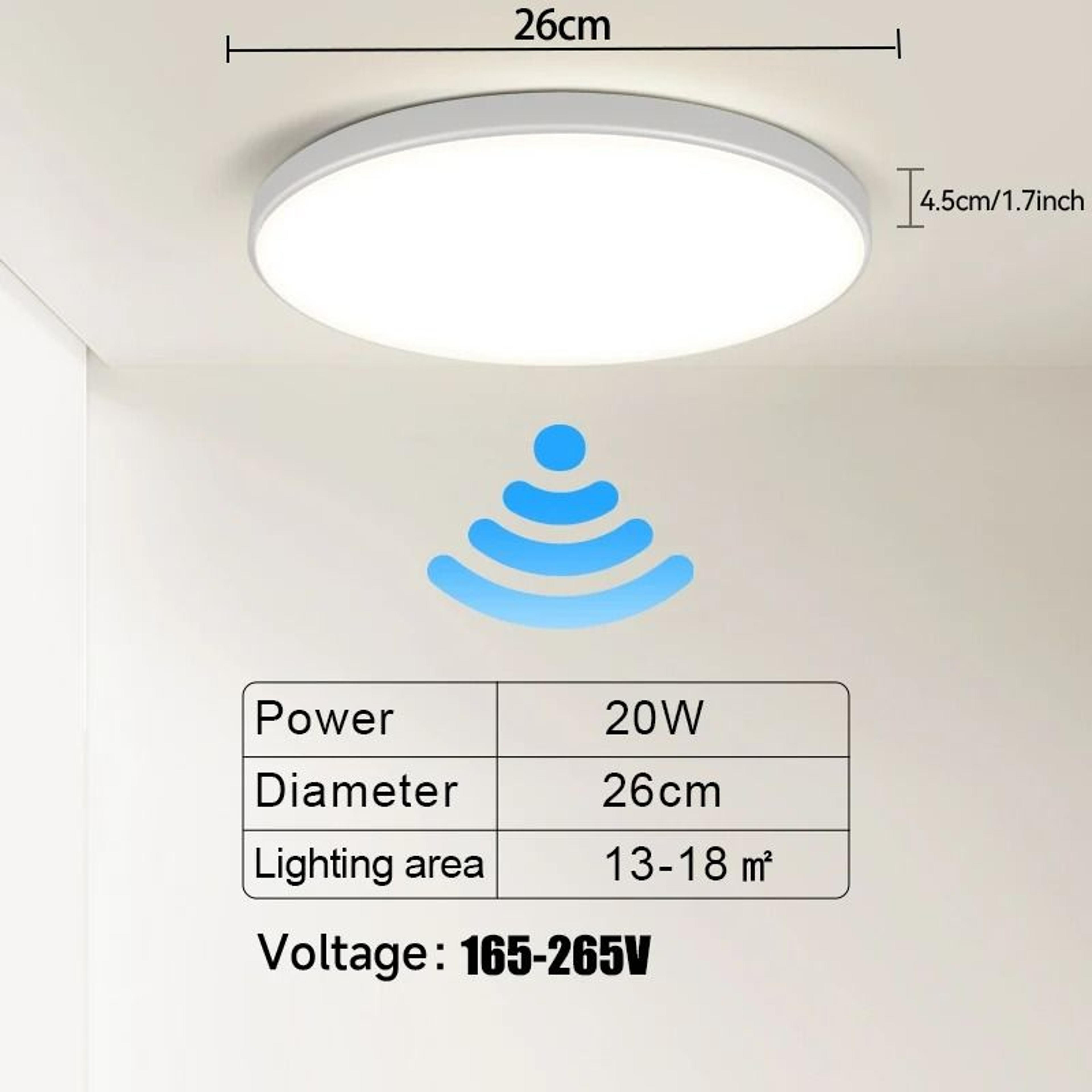 LED Radar Motion Sensor Ceiling Light 165265V Cold White Intelligent Panel Lamp For Hallway Aisle S 6