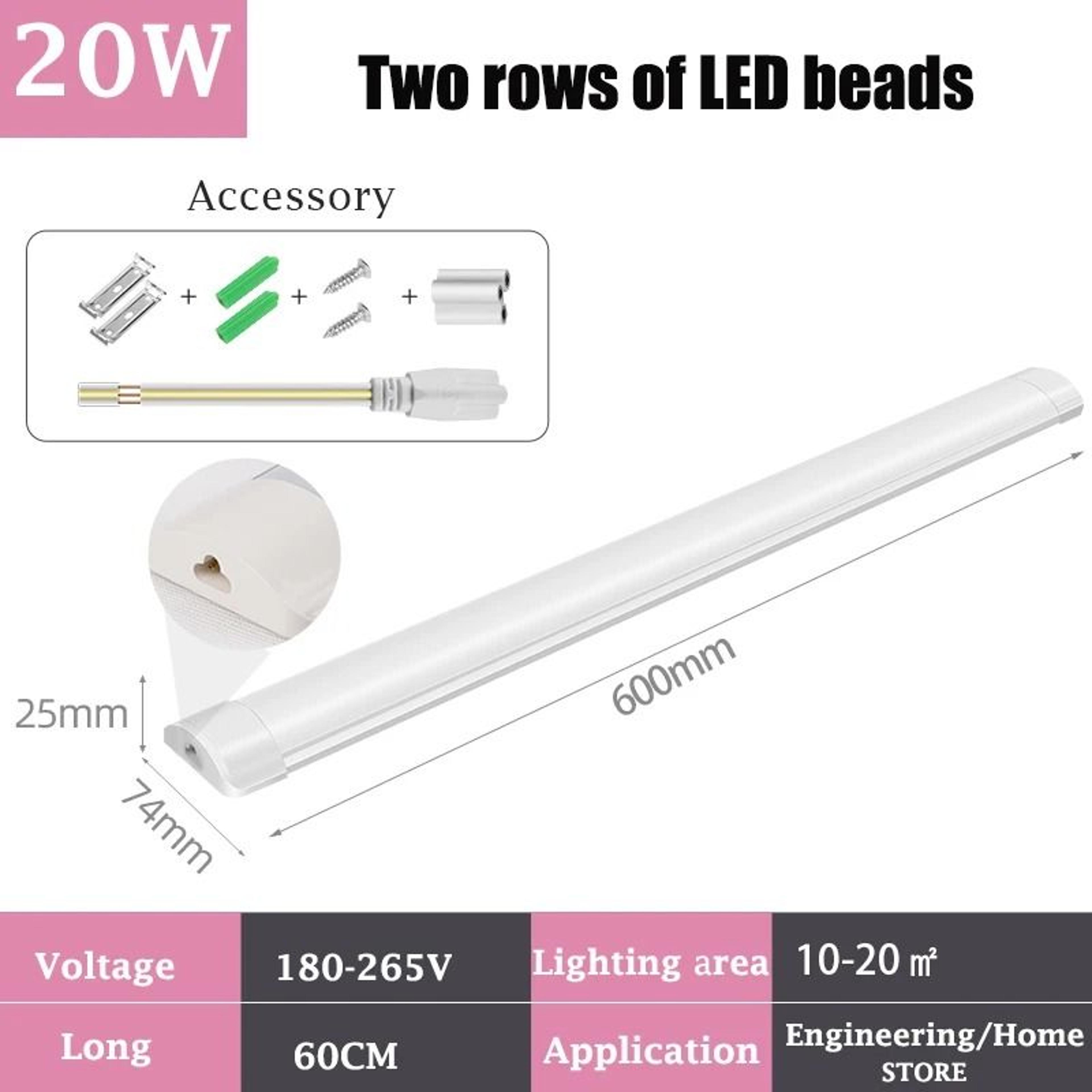 UltraBright Commercial LED Tube Light Fixture 3Pack 12