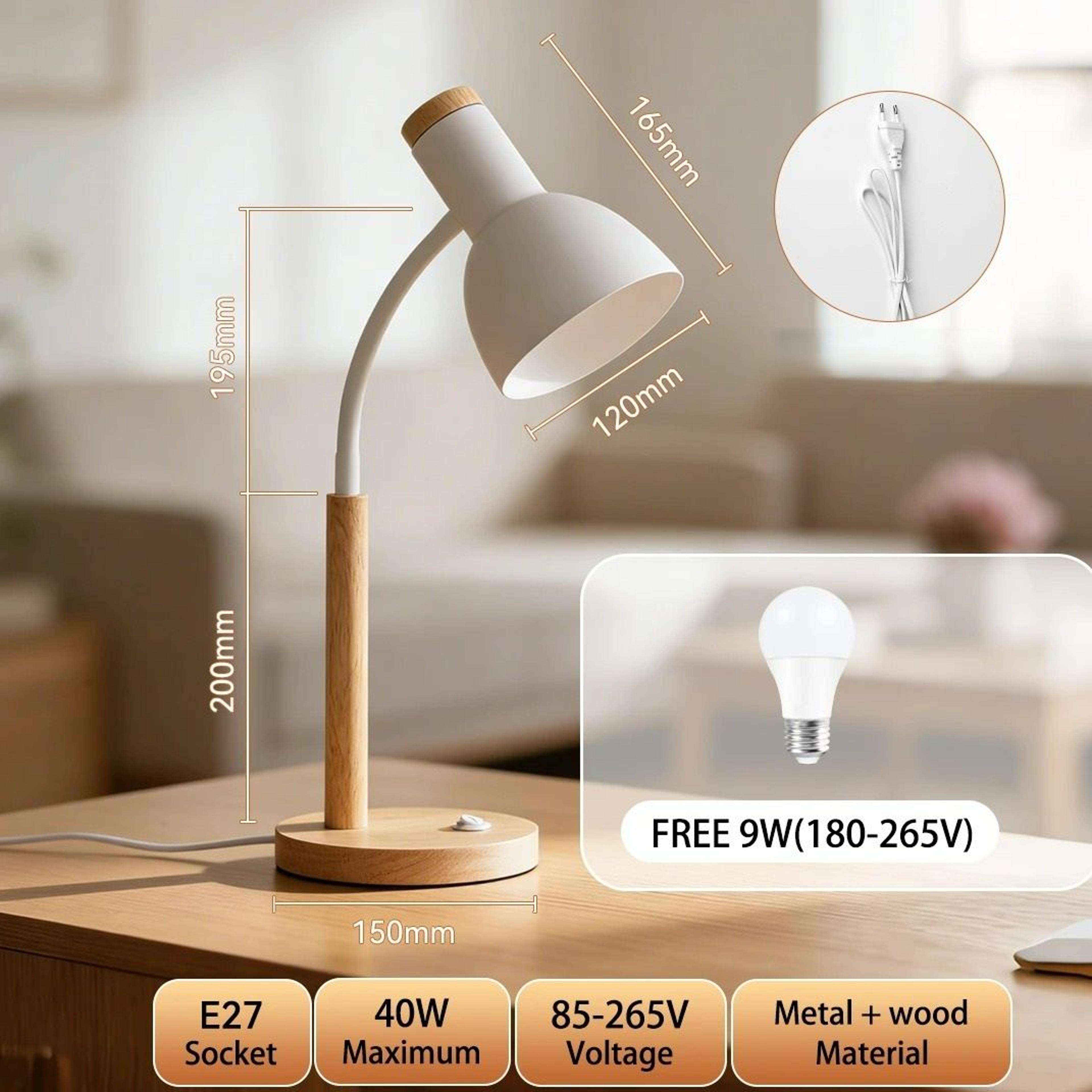 Modern E27 Adjustable Desk  Bedside Reading Lamp 11