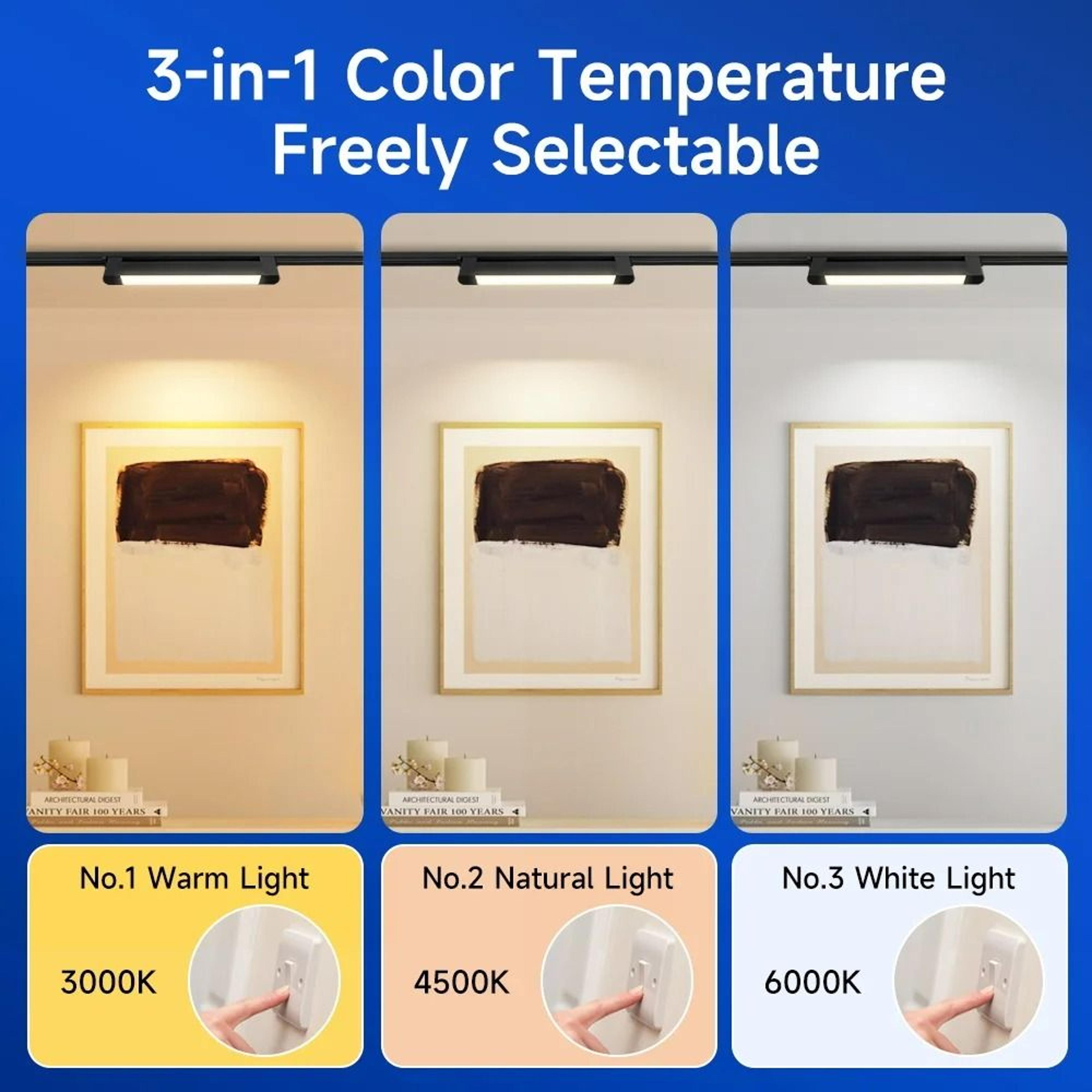 Modern Tricolor Linear Track Floodlight Fixture 4