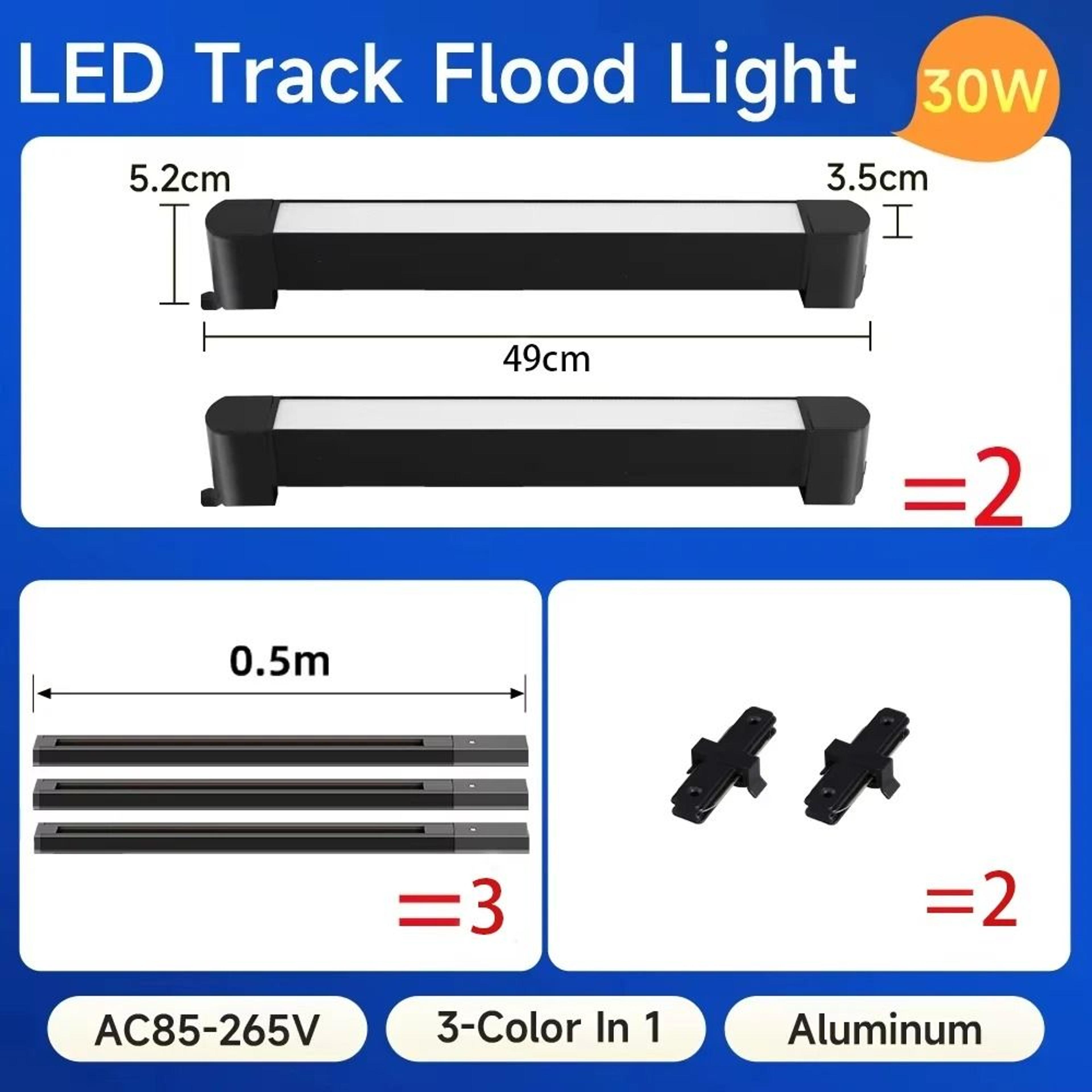 Modern Tricolor Linear Track Floodlight Fixture 17