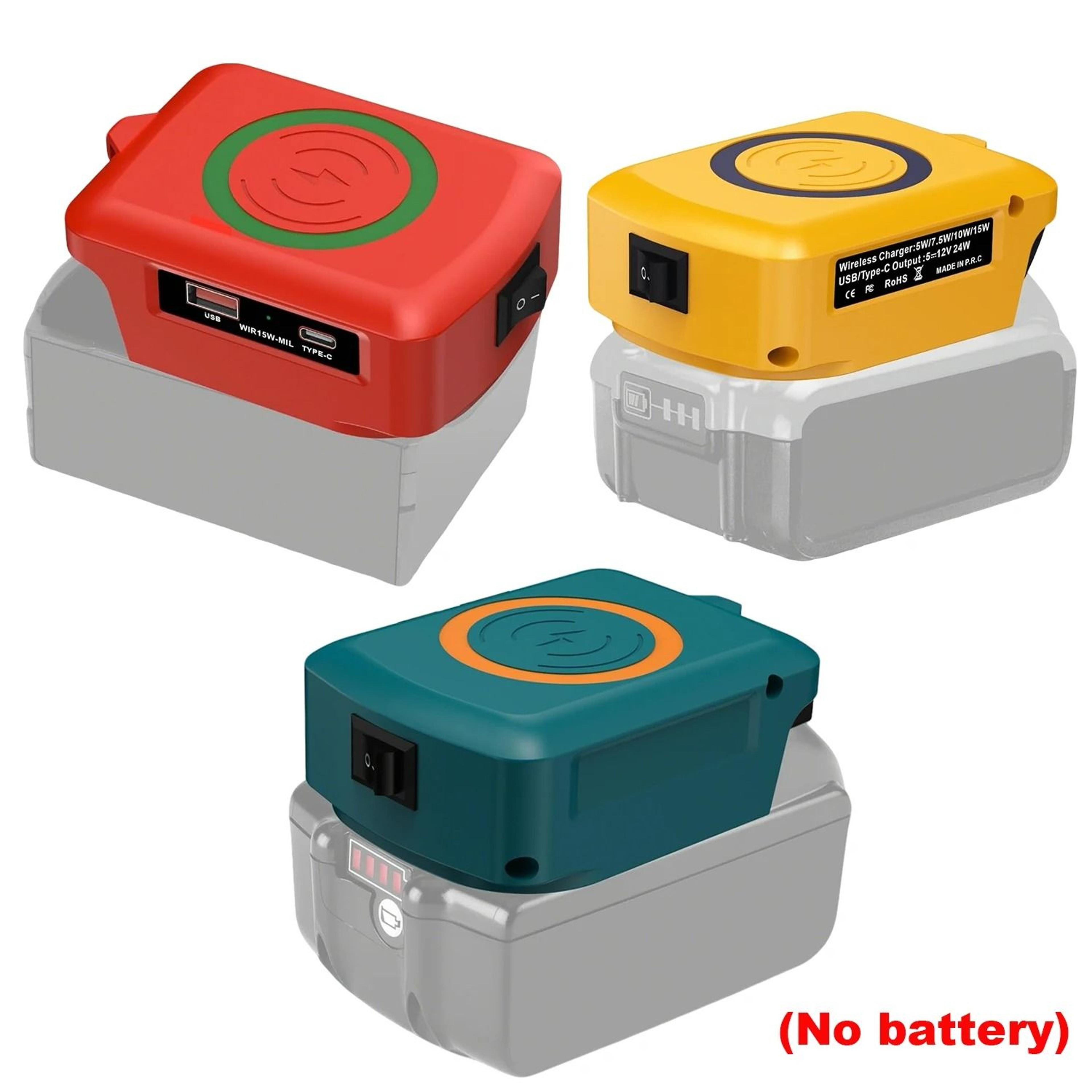 multi-platform wireless phone charger & power bank adapter for 18v-20v lithium batteries