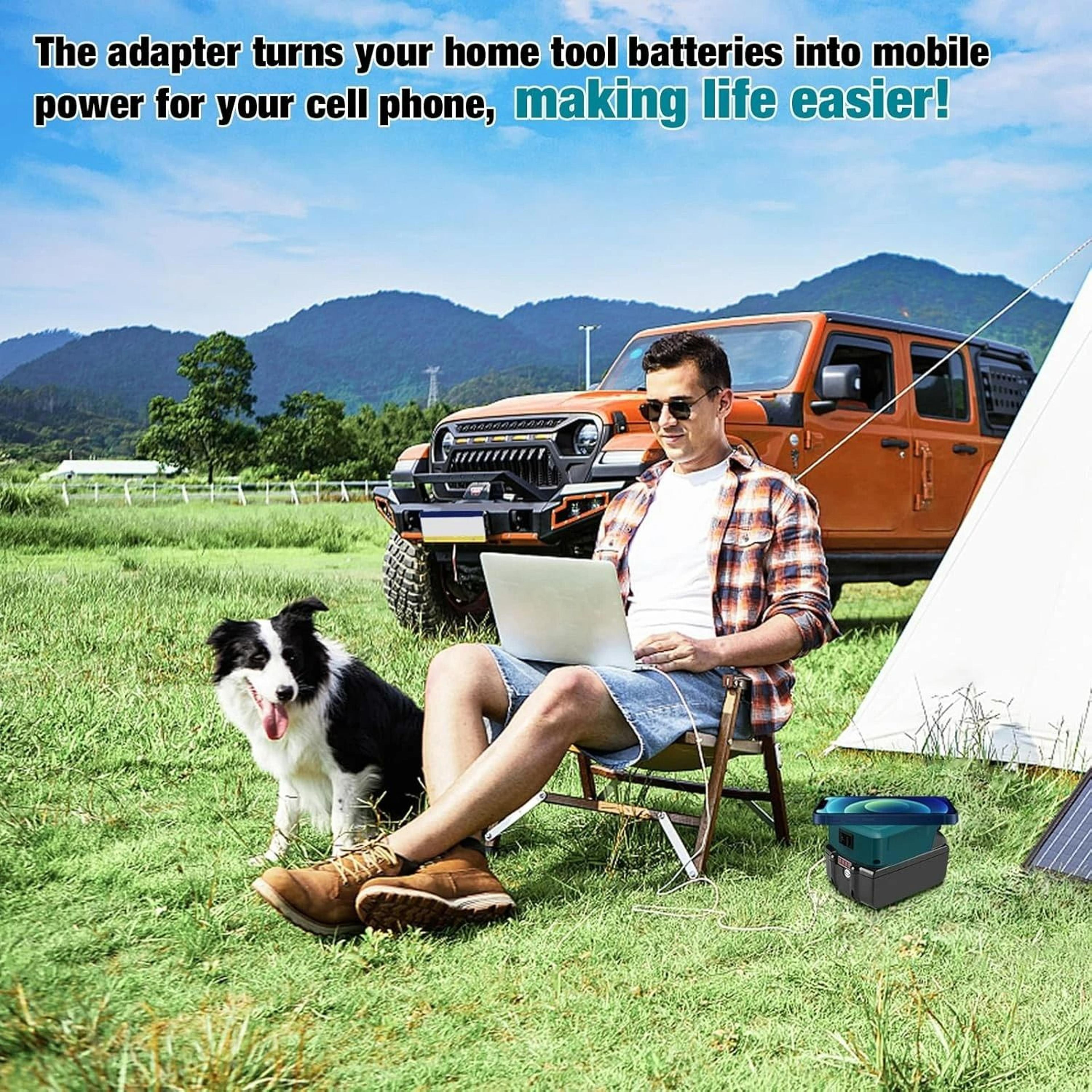 MultiPlatform Wireless Phone Charger  Power Bank Adapter For 18V20V Lithium Batteries 5