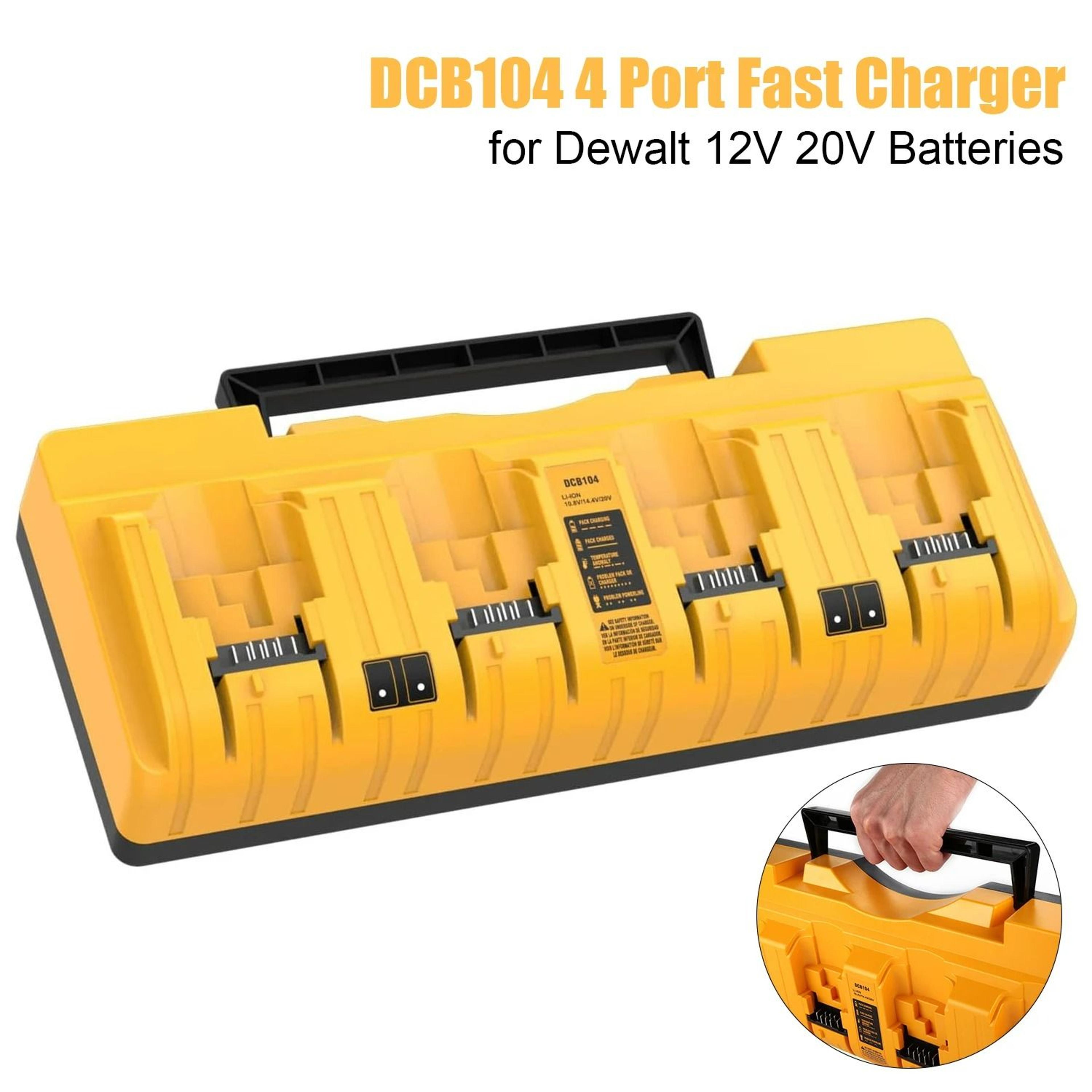 4-port fast battery charger station for 12v-20v & 20v-60v lithium batteries