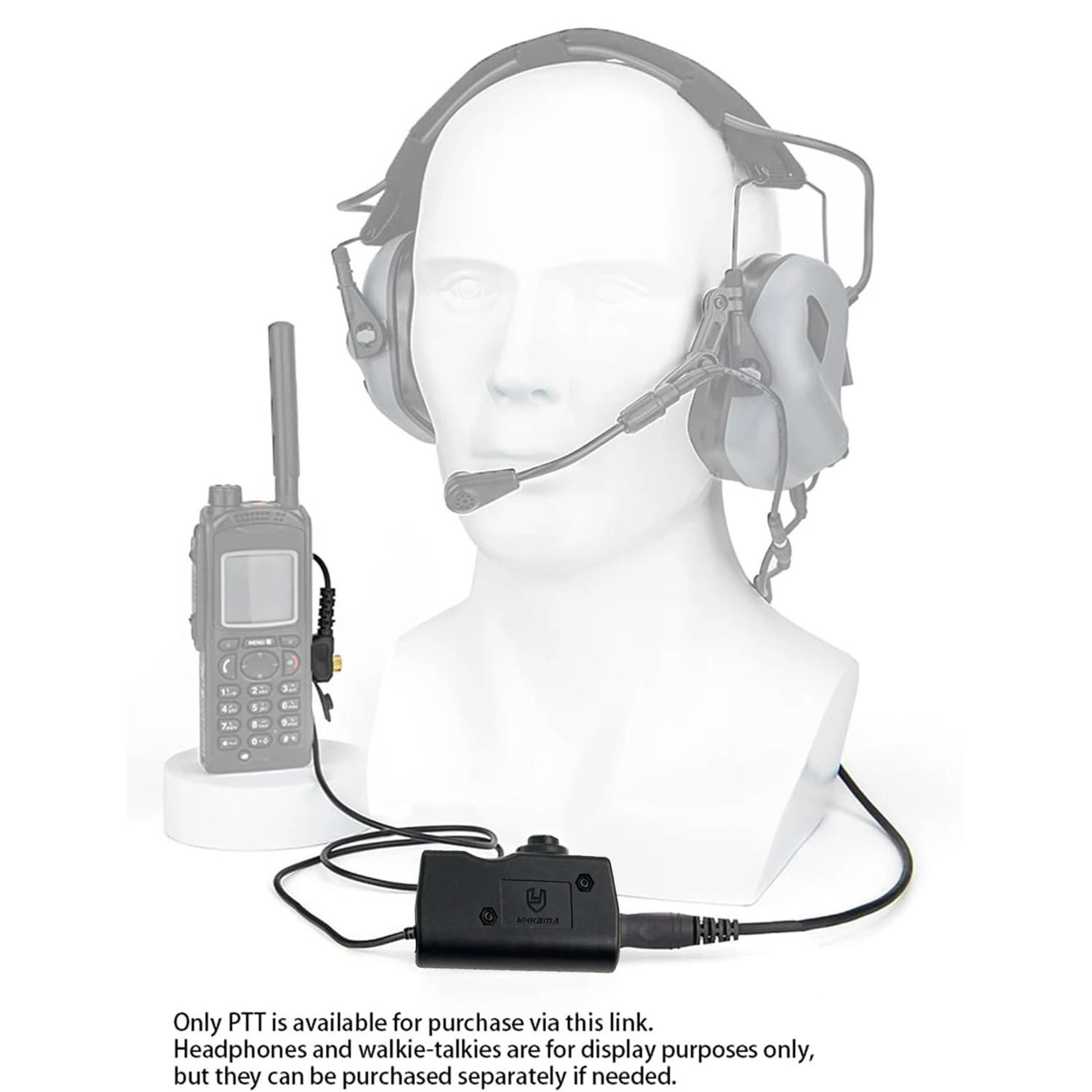 Tactical PushtoTalk U94 PTT Radio Adapter For Communications Headsets 5