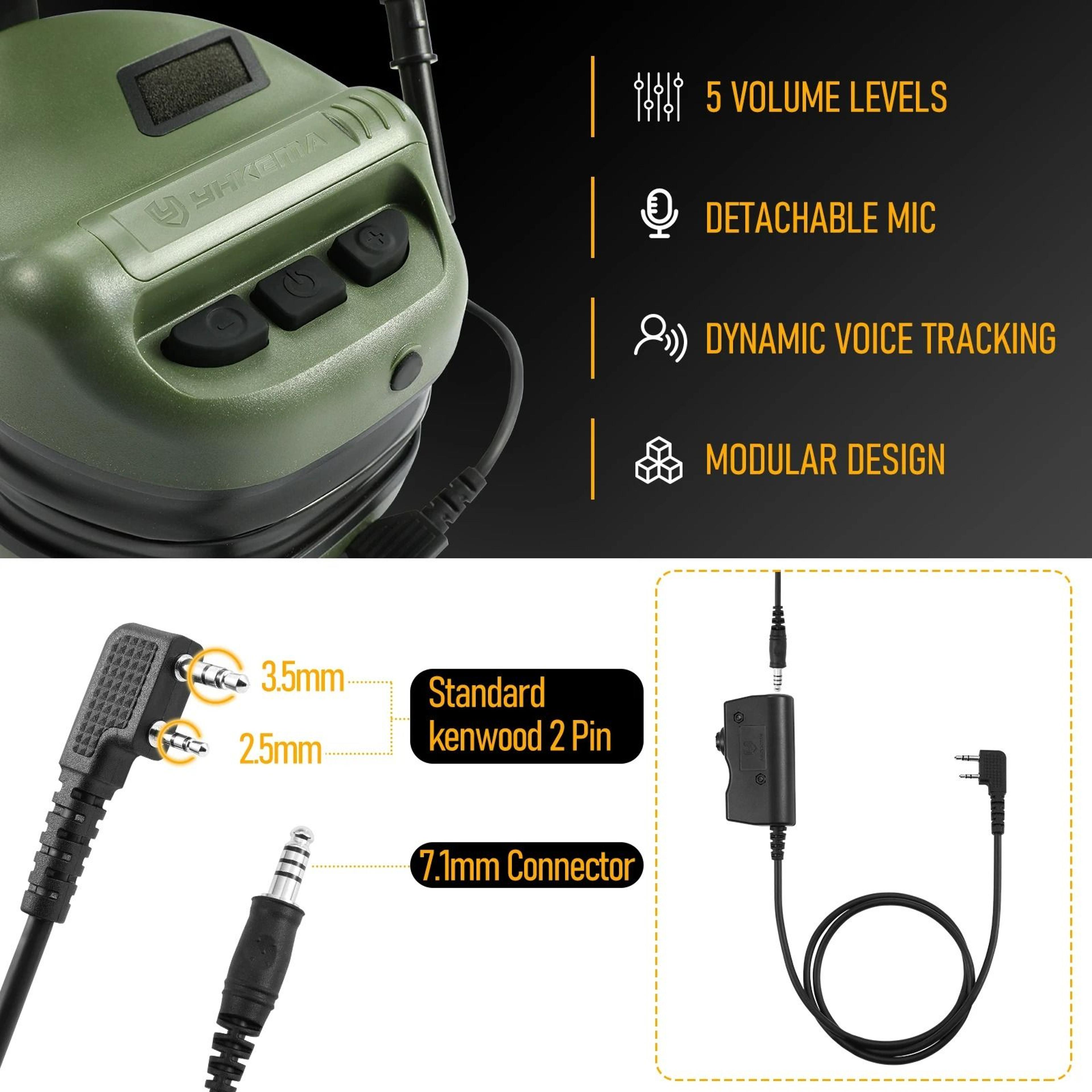 Tactical Active NoiseCancelling Electronic Shooting Earmuffs  HelmetCompatible Communication Headse 3