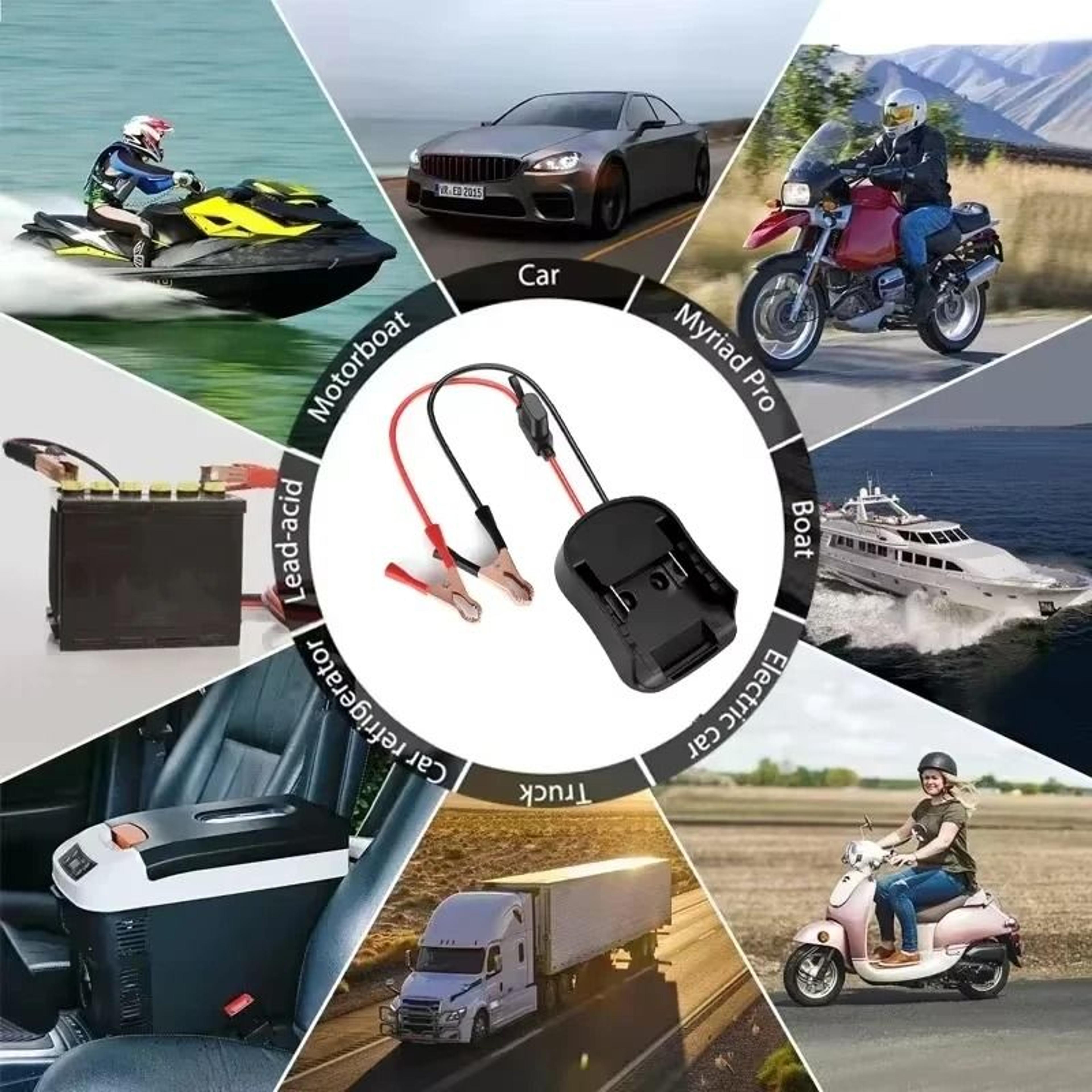 emergency vehicle battery booster cable adapter for 18v-20v lithium power tool batteries