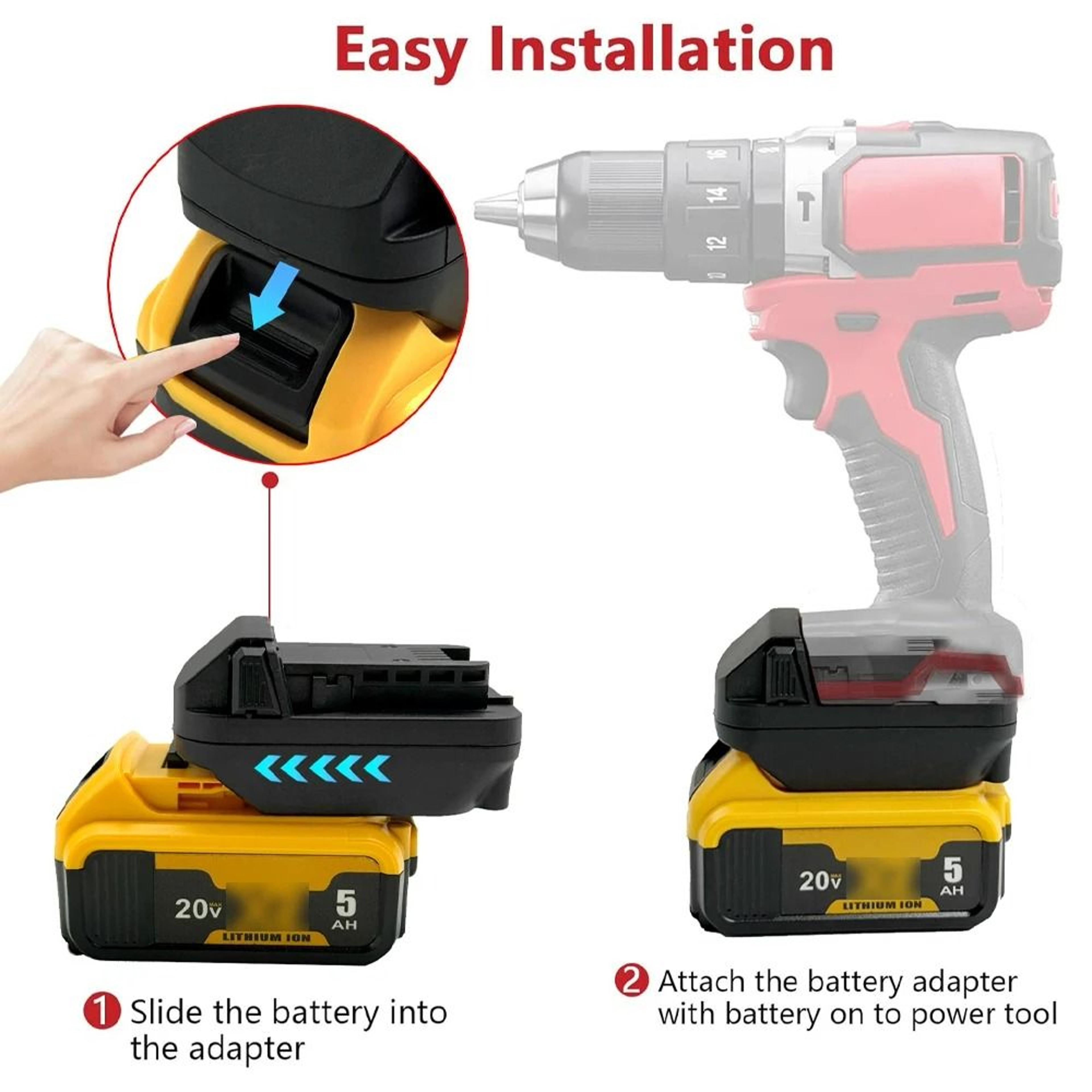Upgraded Battery Converter Adapter For 20V Lithium Batteries To 18V Cordless Tools 5