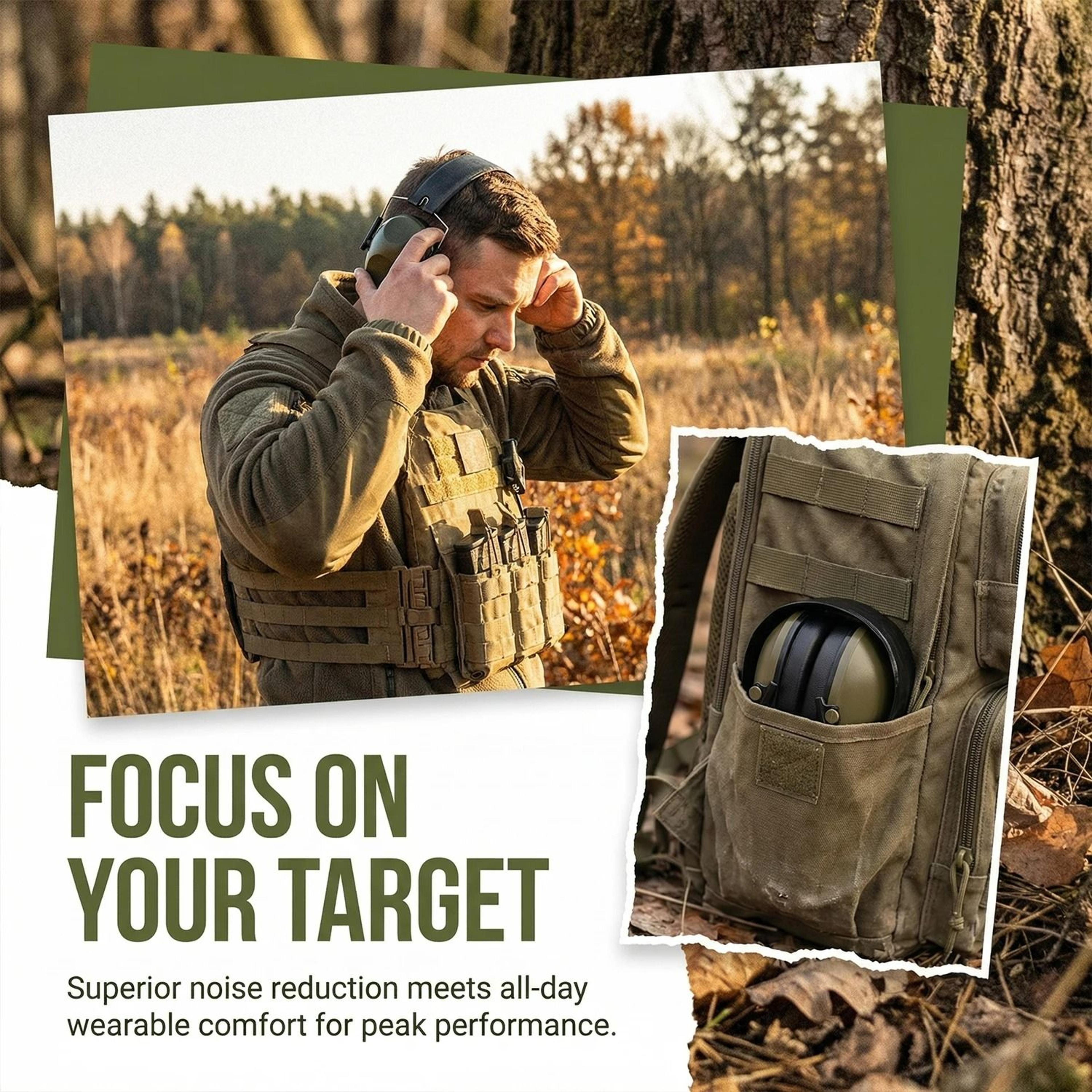 UltraSlim Tactical Passive Hearing Protection Earmuffs For Shooting  Hunting 4
