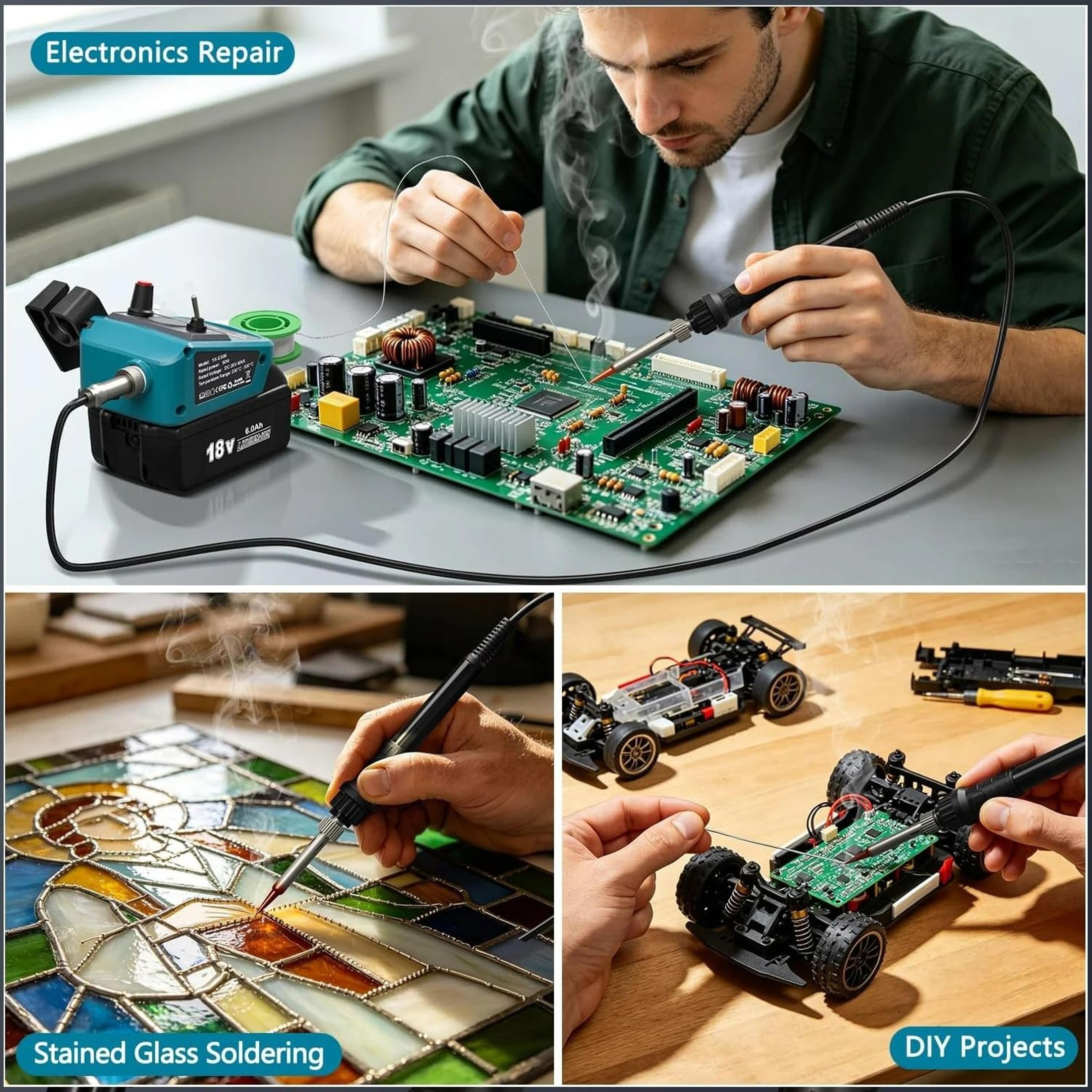 HighPower 90W Cordless Soldering Iron Station For 18V20V Lithium Power Tool Batteries 2