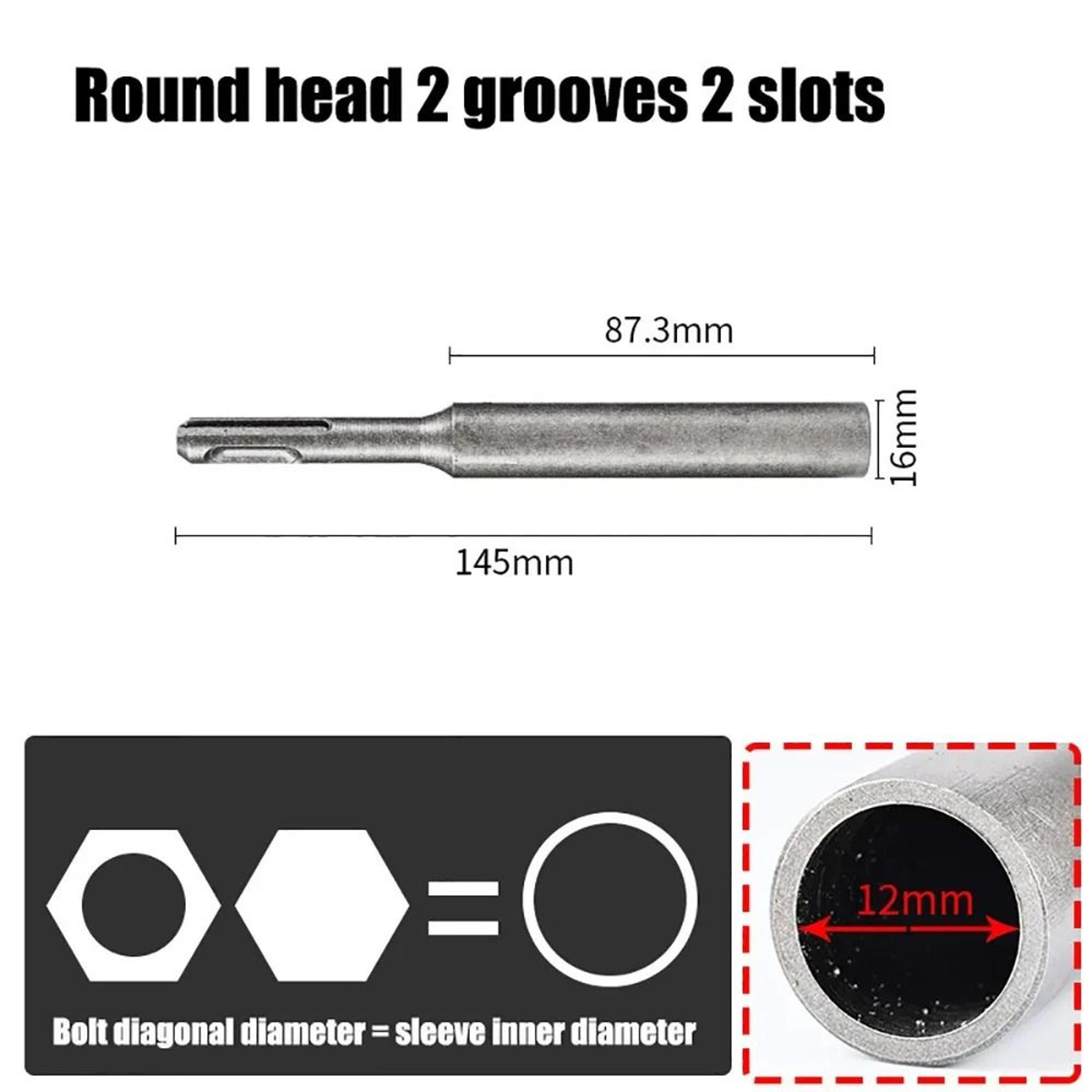 SDSPlus HeavyDuty Steel Ground Rod Driver Bit For Rotary Hammer Drills 14