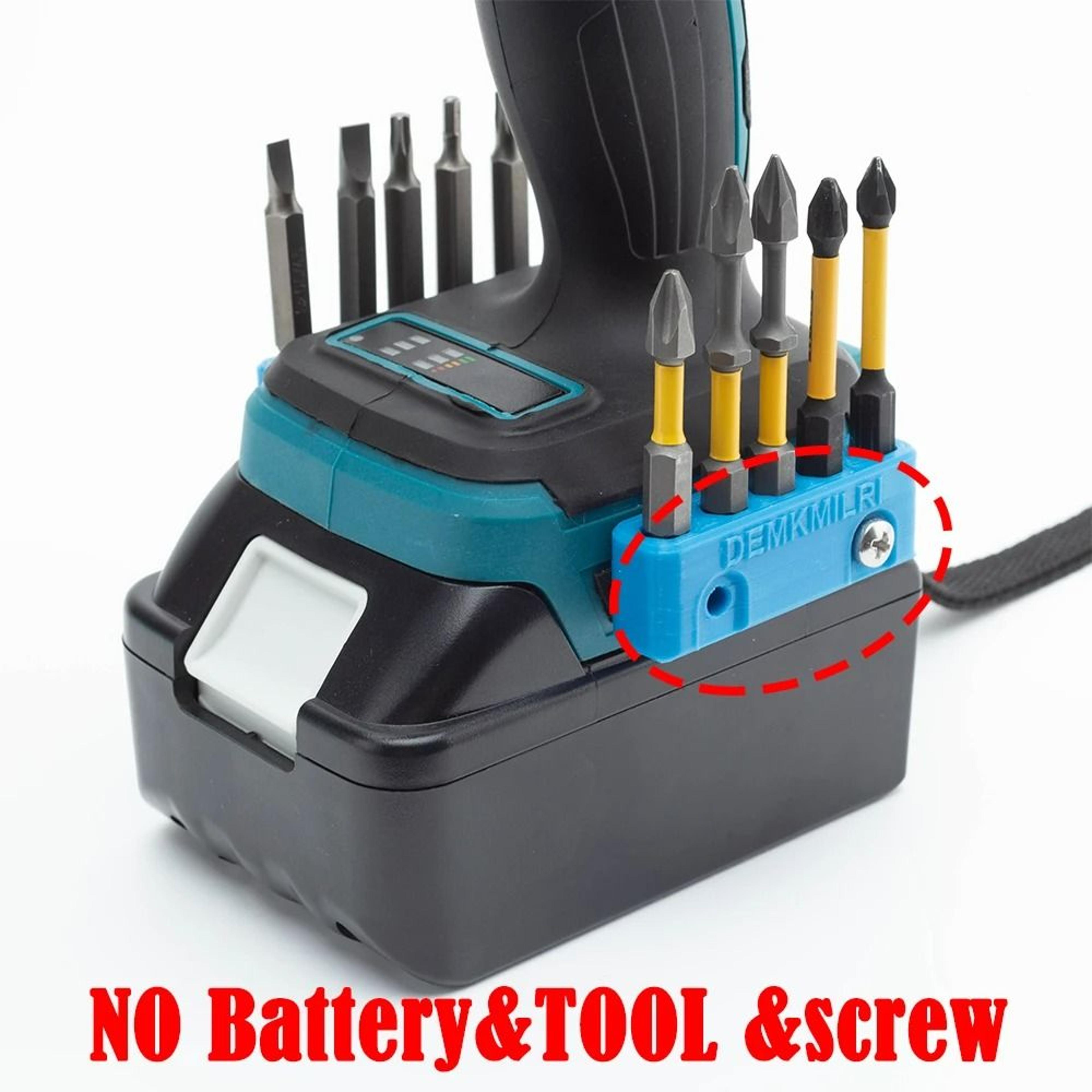 SideMount 5Slot Magnetic Cordless Drill  Impact Driver Bit Organizer With Mounting Screw 7