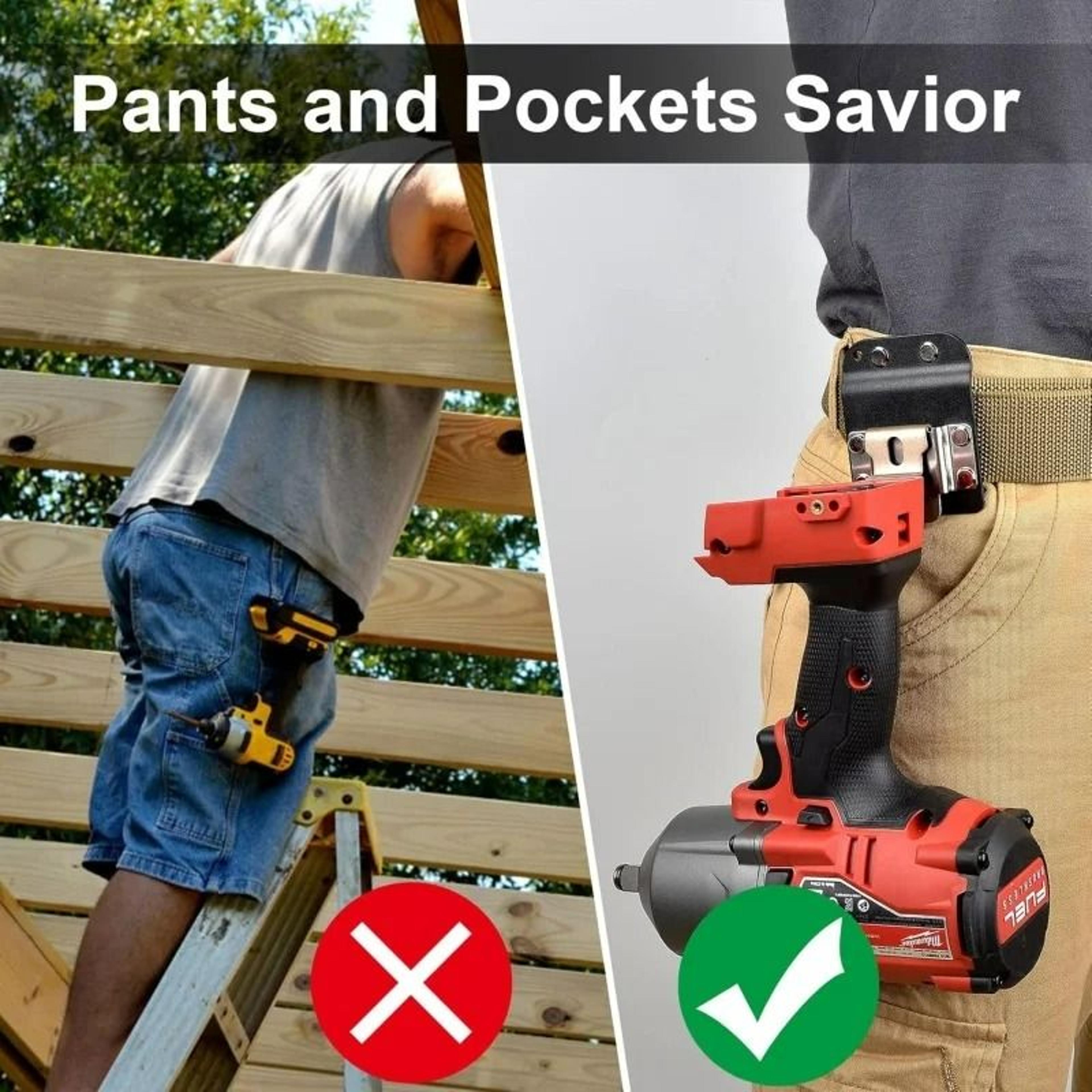ClipOn Tool Belt Drill Holster  Utility Hook For Cordless Drills Impacts  Tape Measures 6