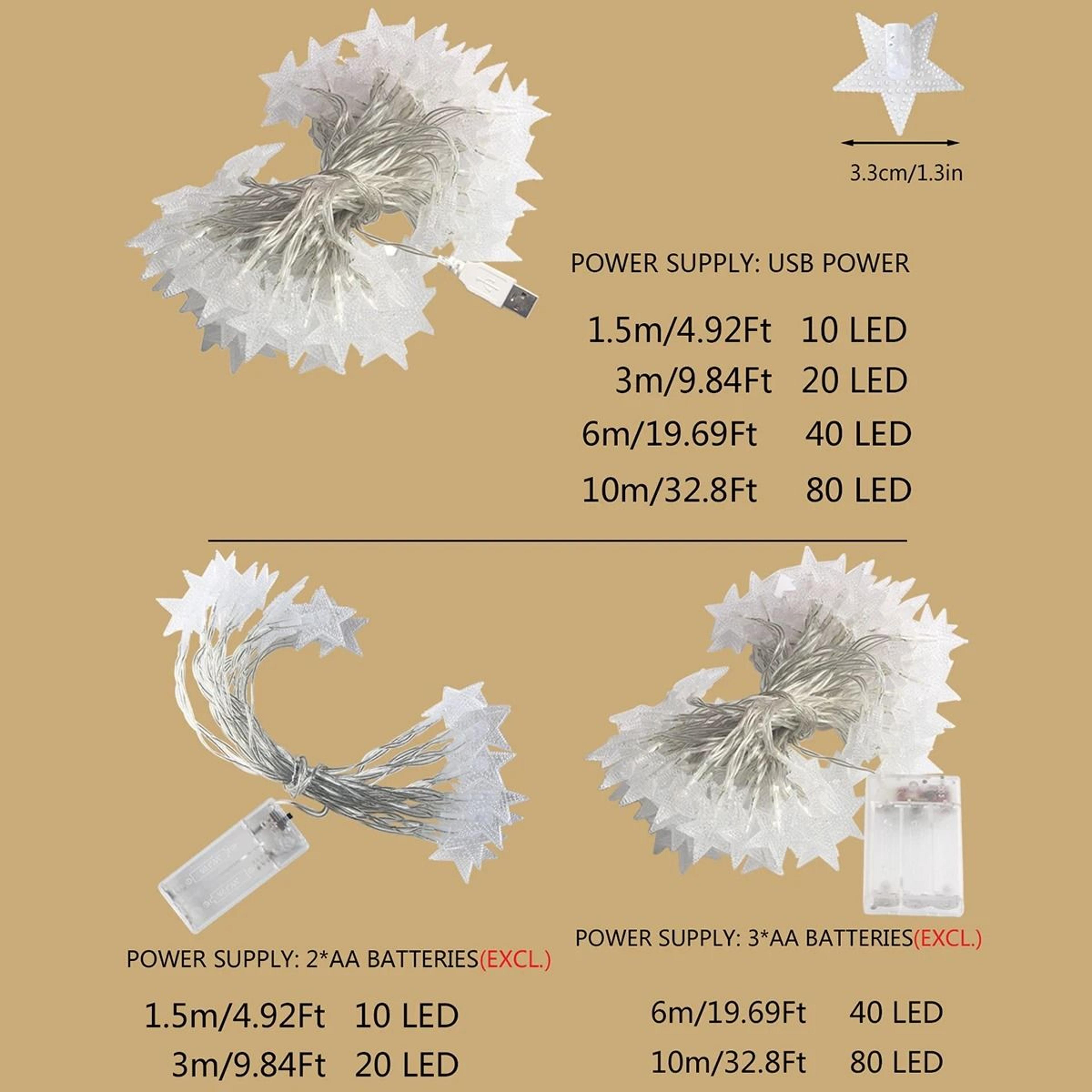 Waterproof LED Star Fairy String Lights For Patio Bedroom  Holiday Decor 2