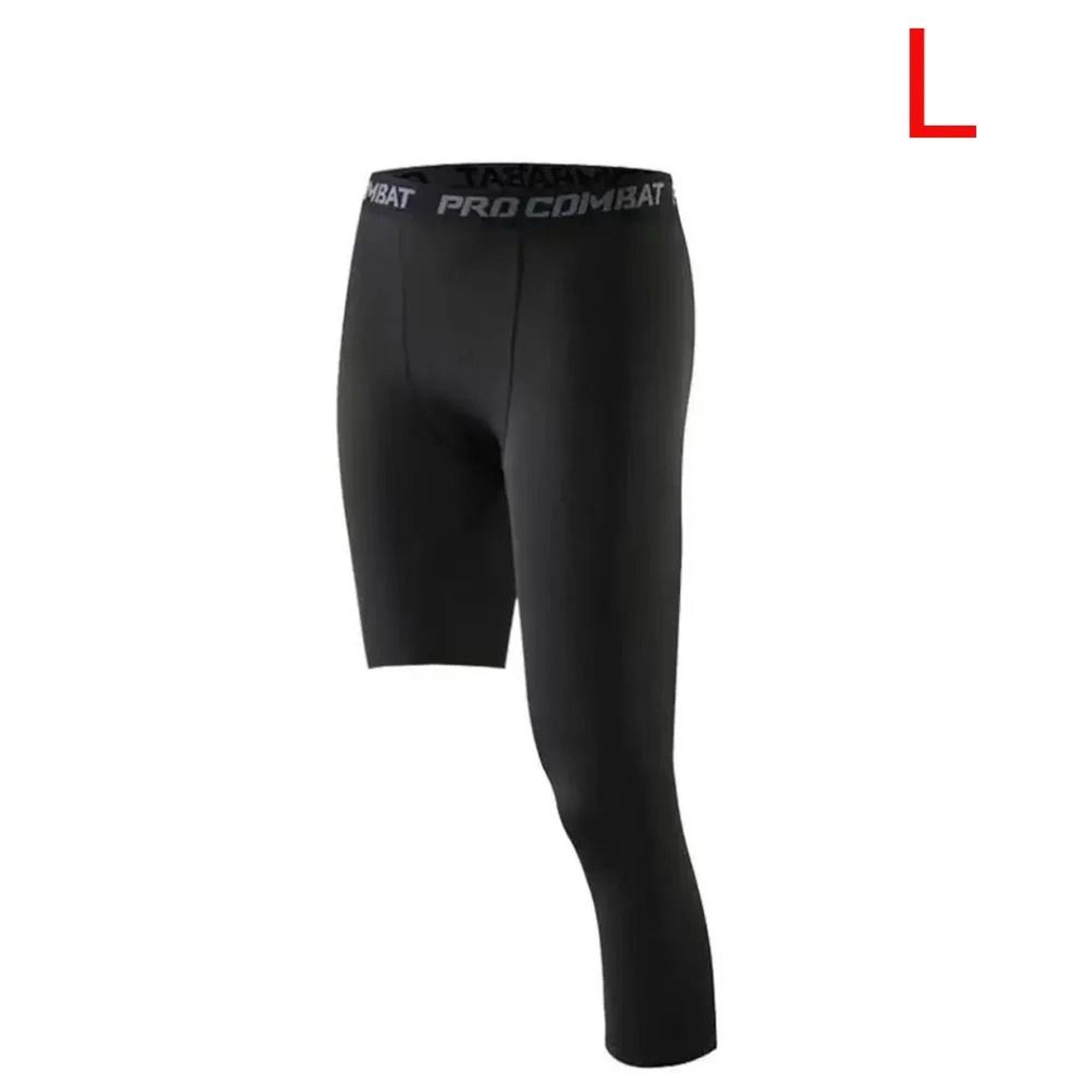 Mens OneLeg Compression Basketball Tights  Asymmetrical Sports Leggings 8