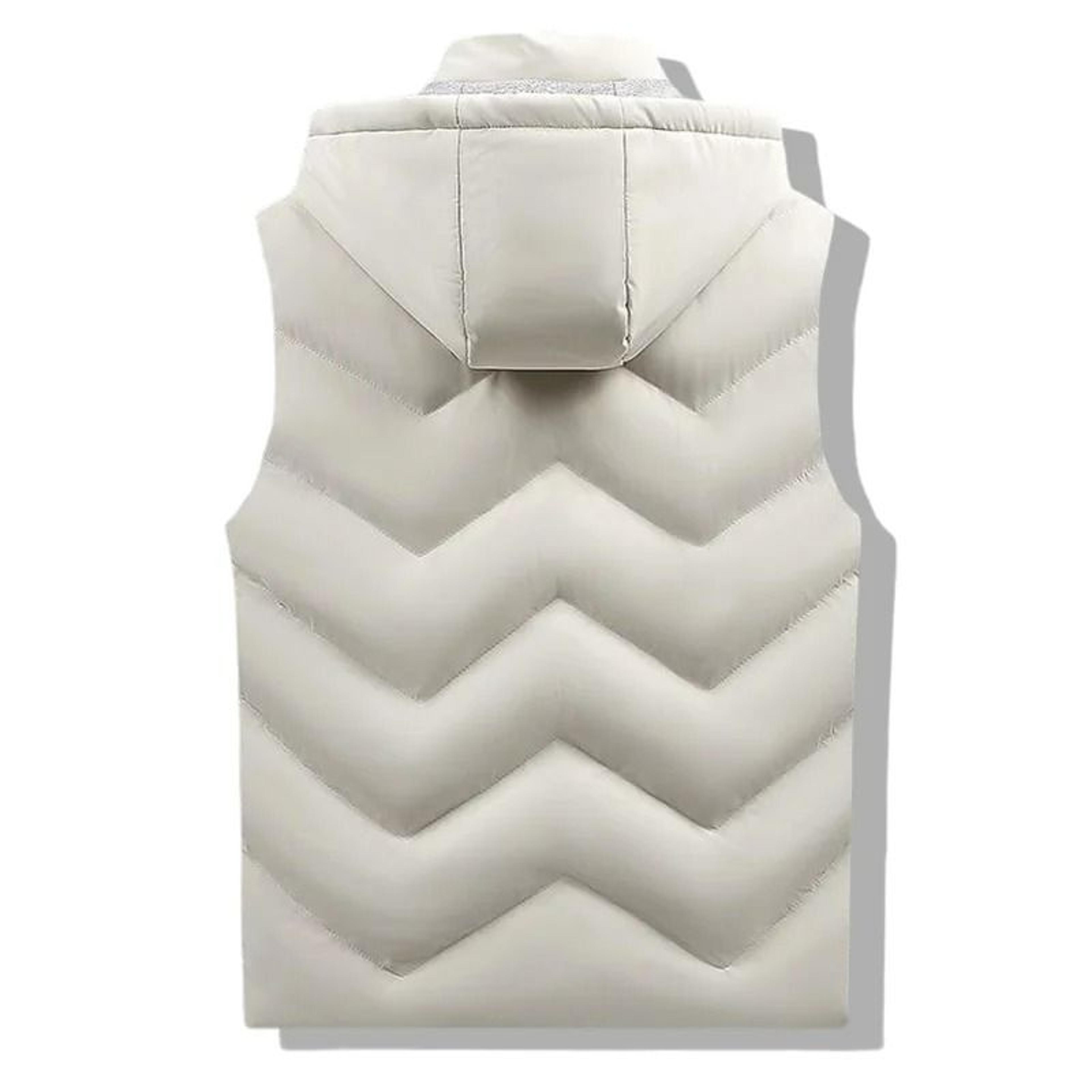 Mens Winter Puffer Vest With Detachable Hood  Thick Quilted Padding 4