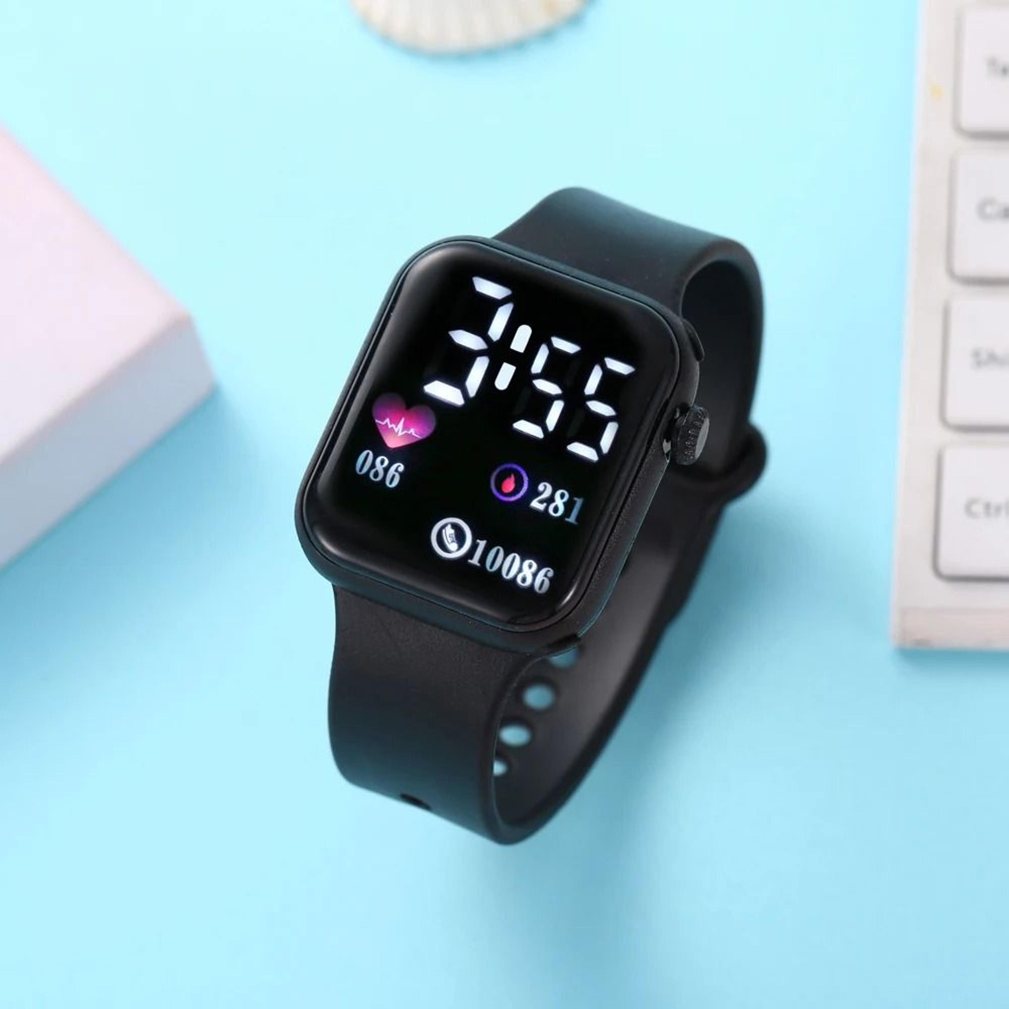 Casual Square LED Digital Sports Watch With Waterproof Silicone Strap 4