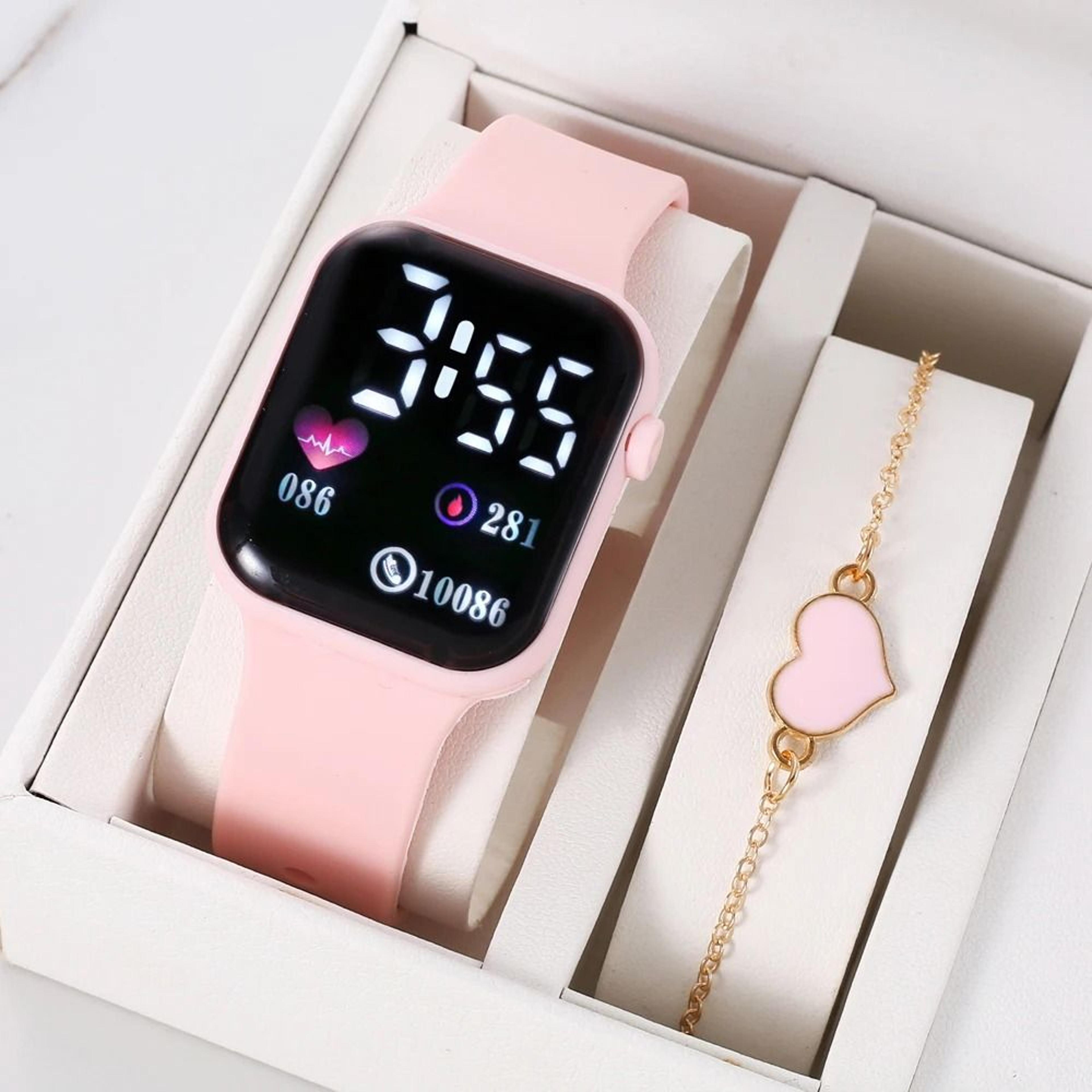 Casual Square LED Digital Sports Watch With Waterproof Silicone Strap 2
