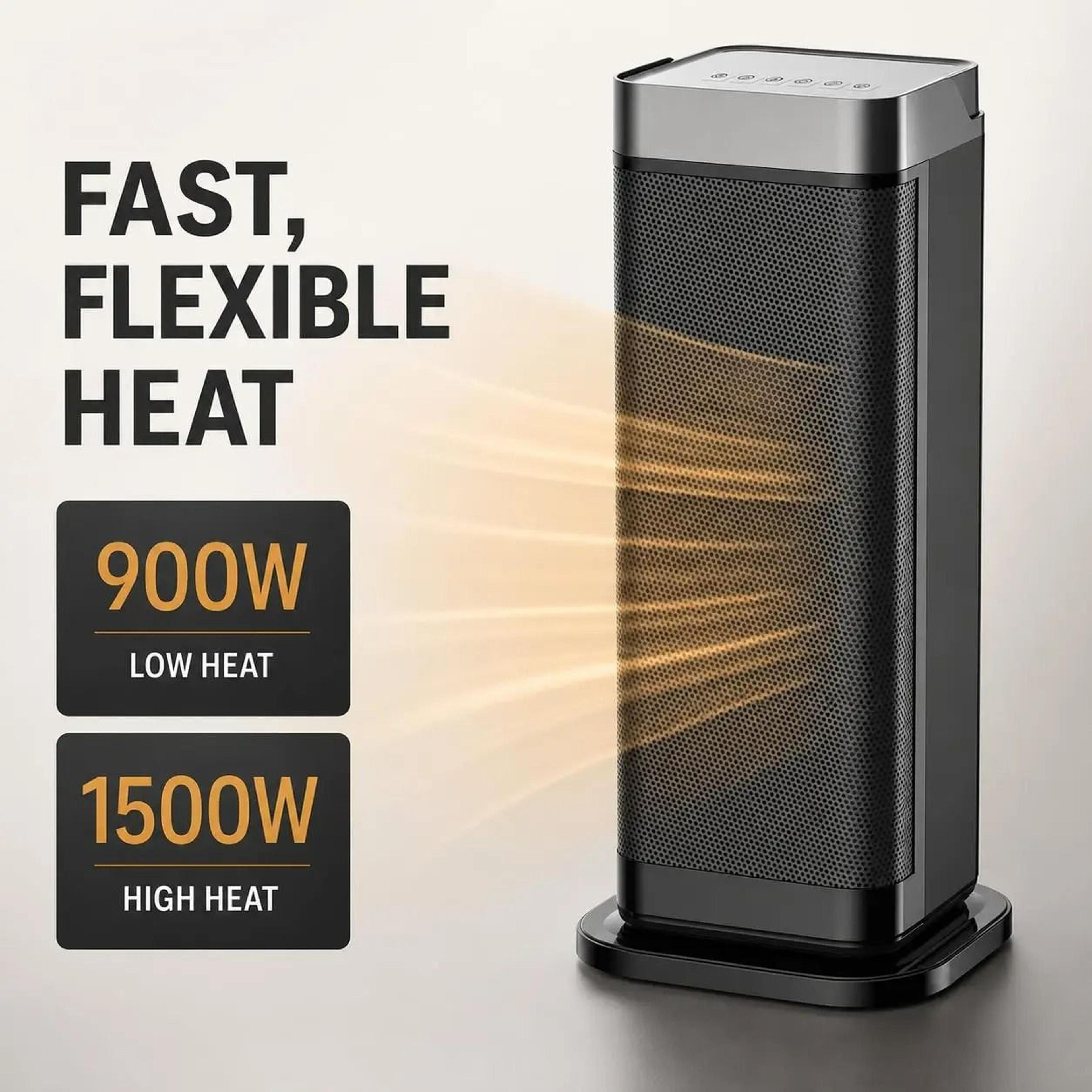 Quiet Ceramic Space Heater With Fast Oscillation And Safety Protection 5