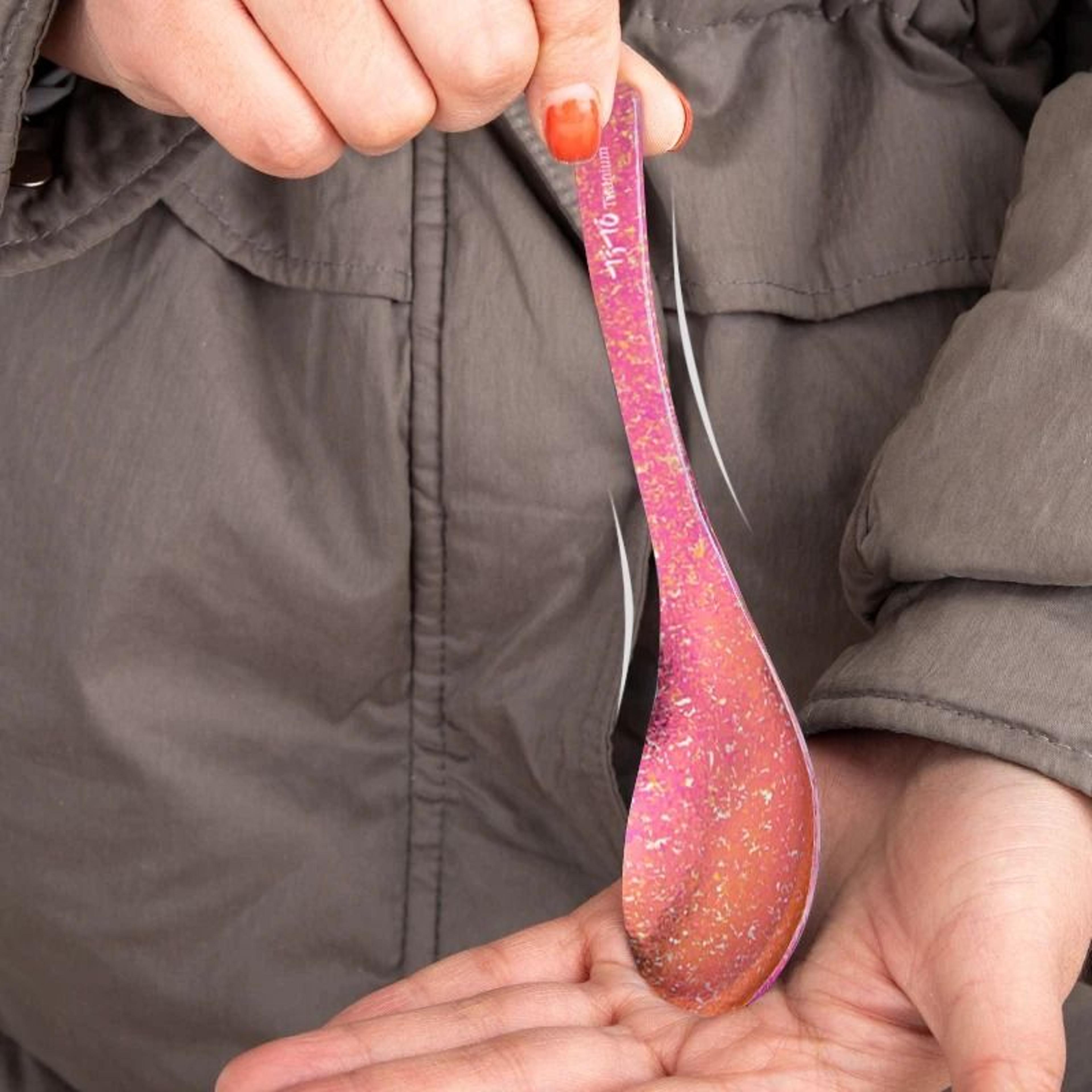 ultralight pure titanium soup spoon and outdoor camping meal ladle