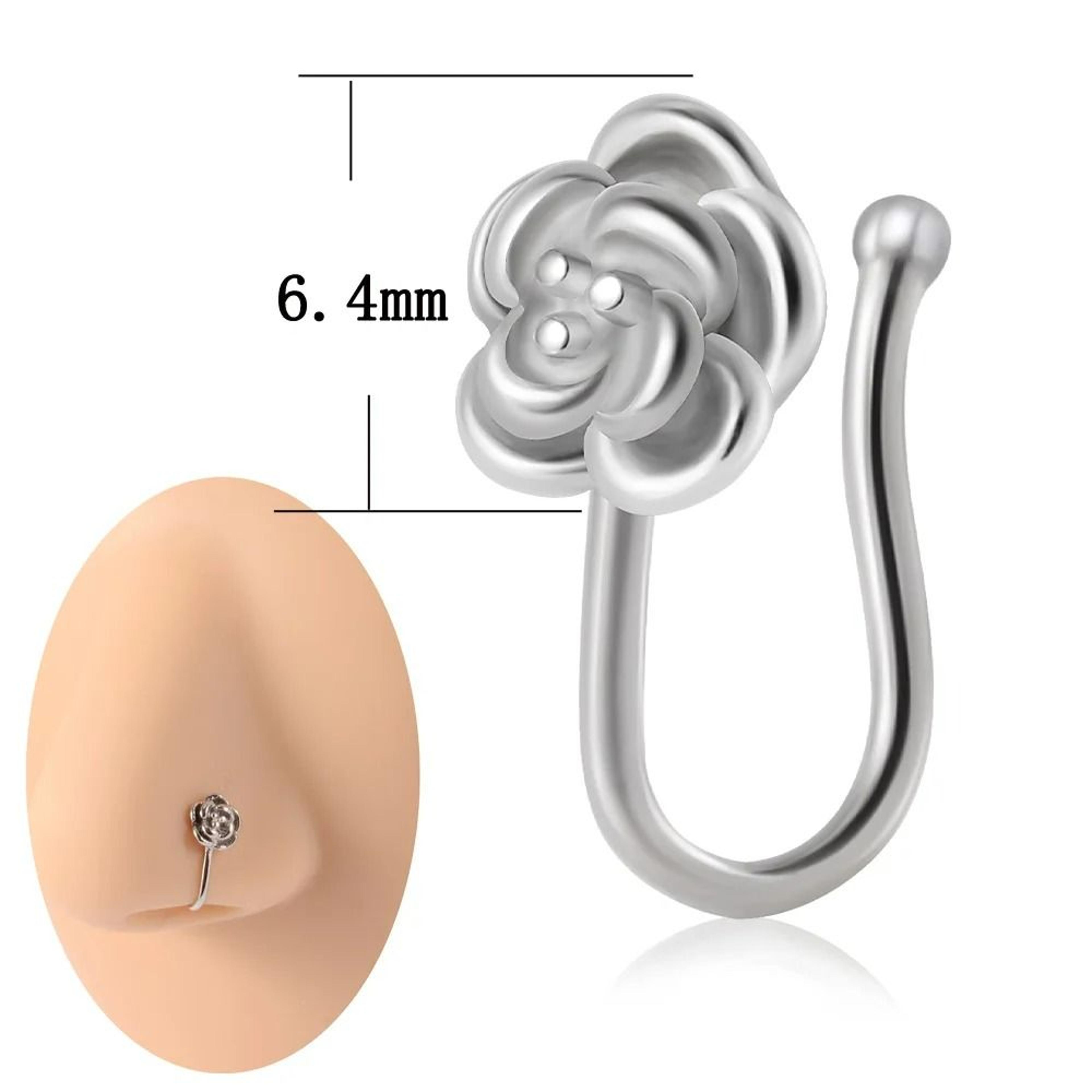 ClipOn 316L Surgical Steel Faux Septum And Nose Ring Hoop 14