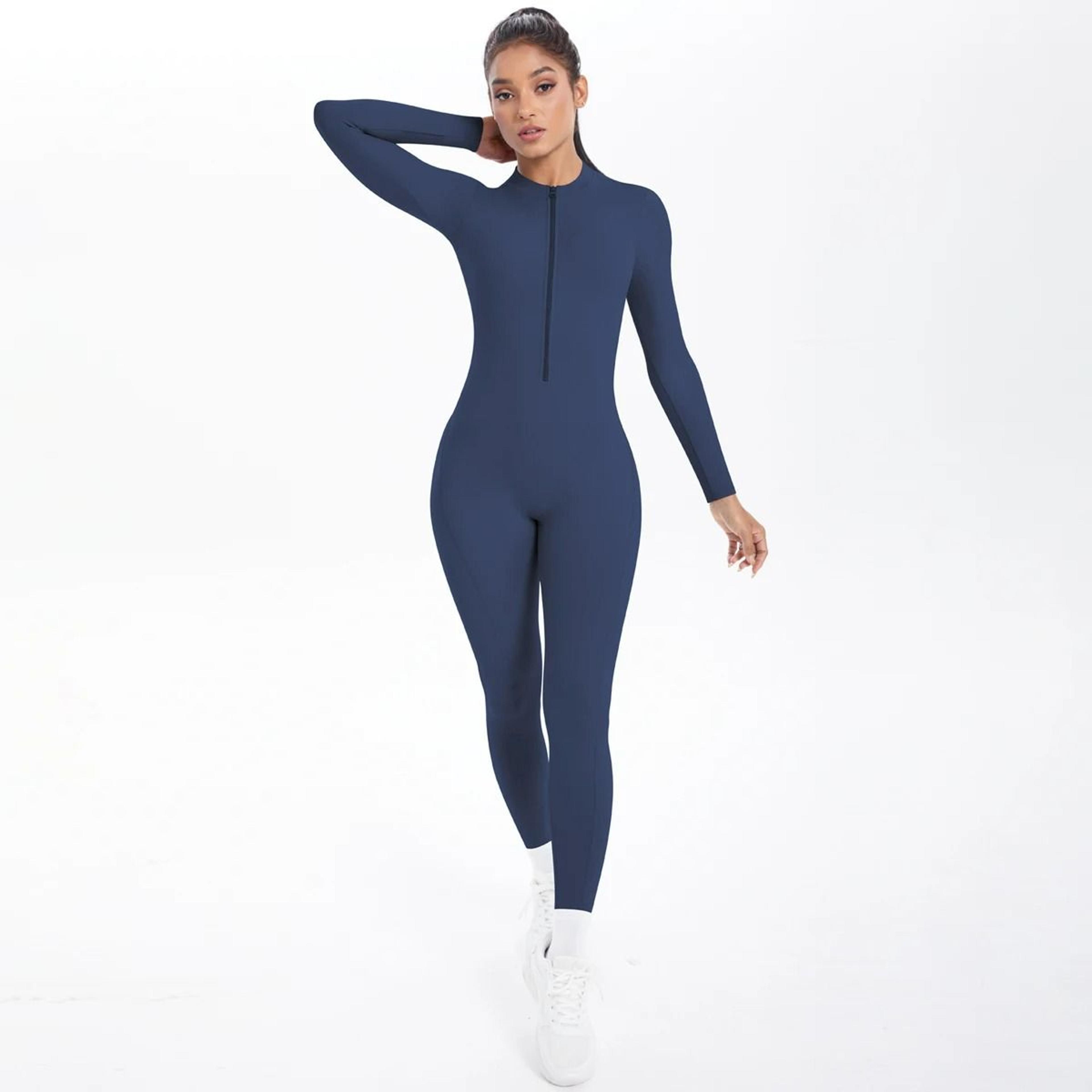 Backless LongSleeve FrontZip Athletic Yoga Bodysuit 5