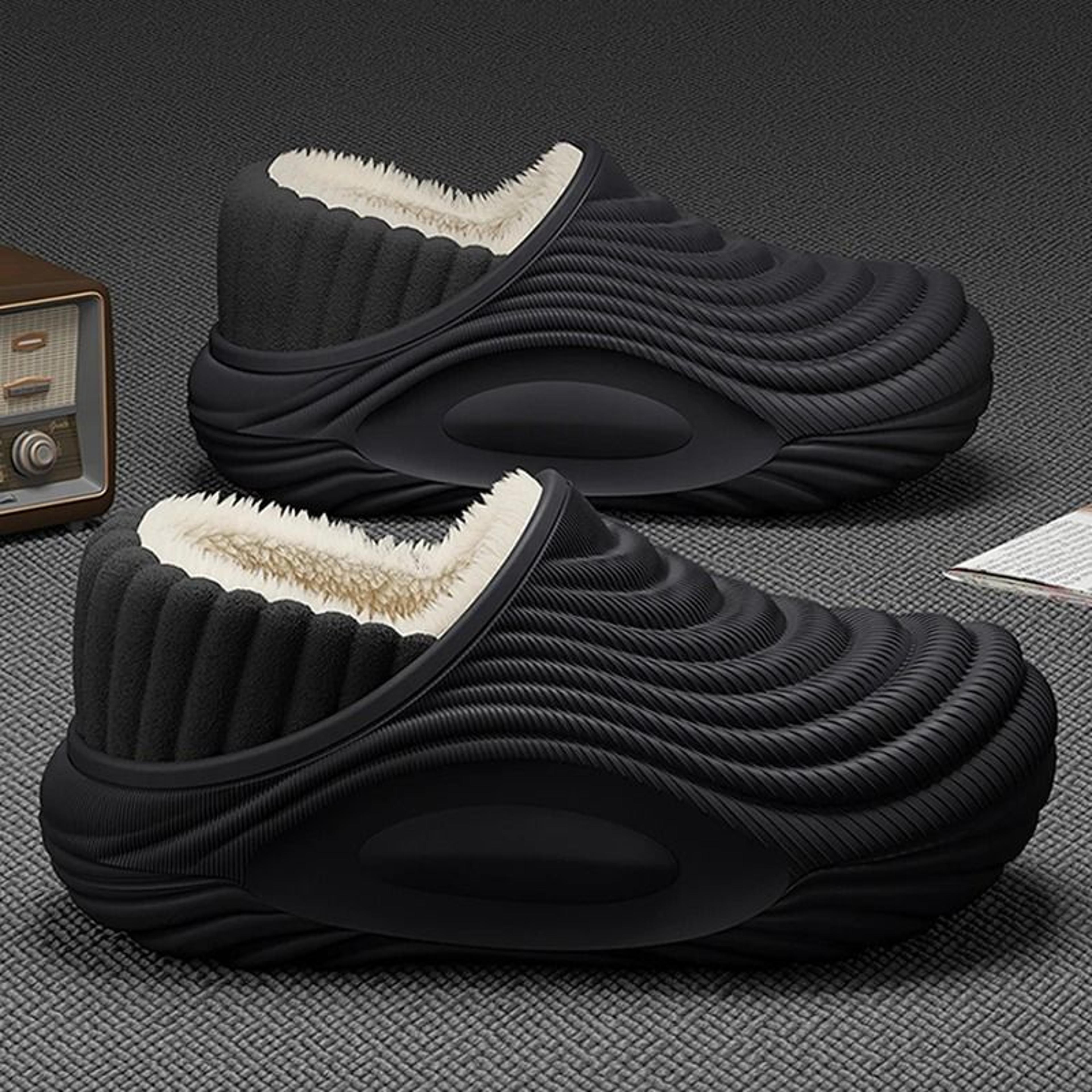 Waterproof PlushLined ThickSole Indoor Winter Slippers 1