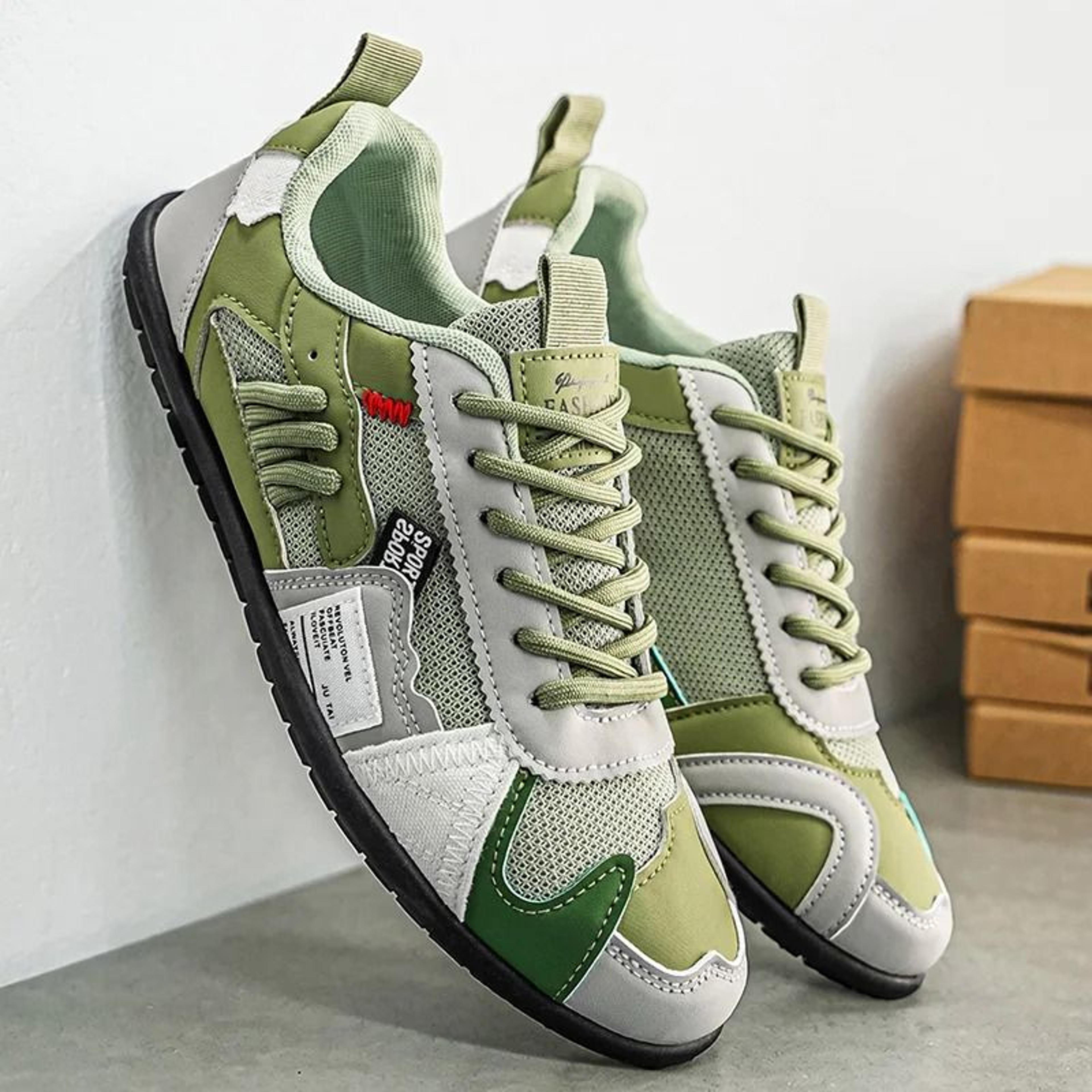 Mens Retro Lightweight ColorBlocked Breathable Mesh Casual Sneakers 11