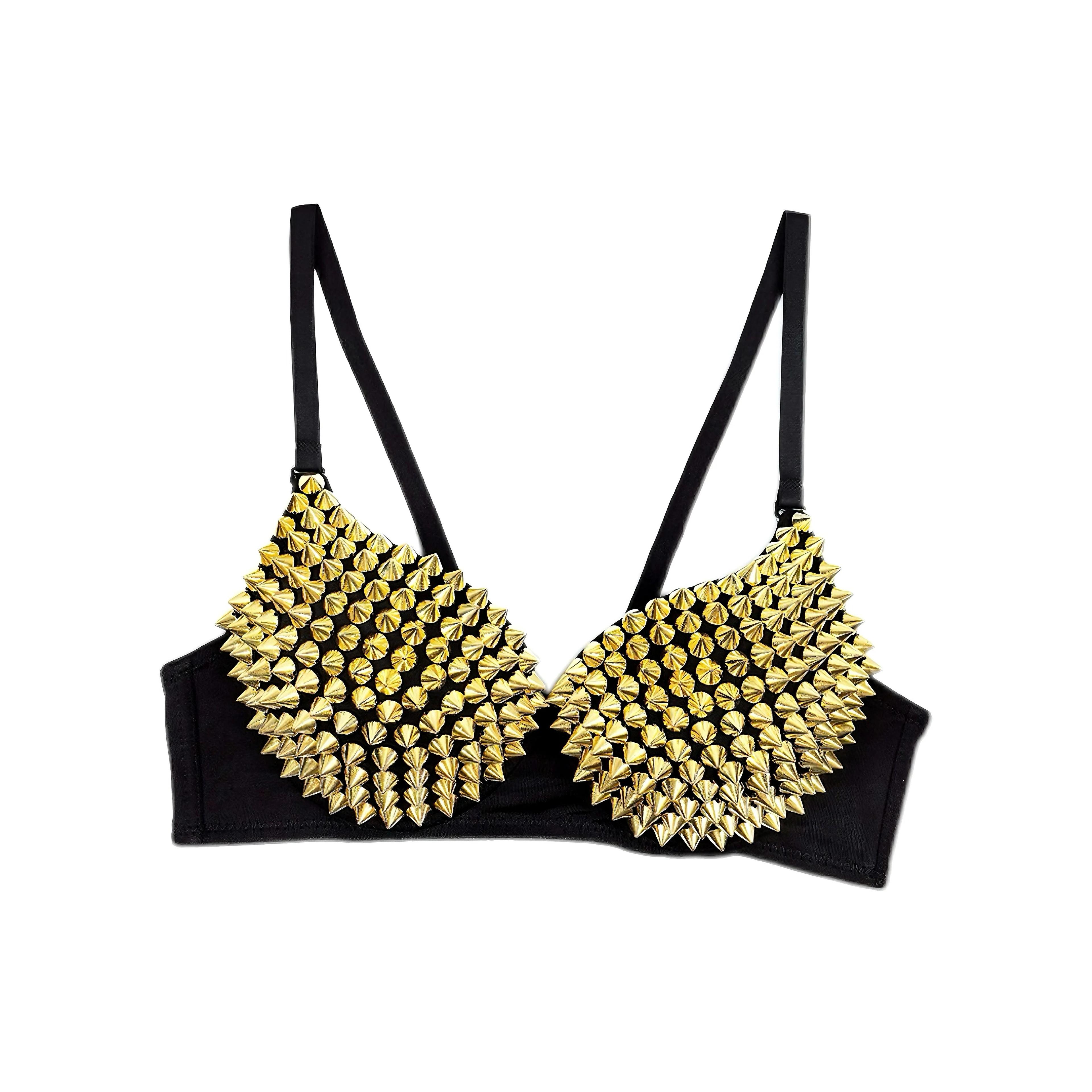 Glamorous Metallic Sequin DeepV Wireless Bralette Top 2
