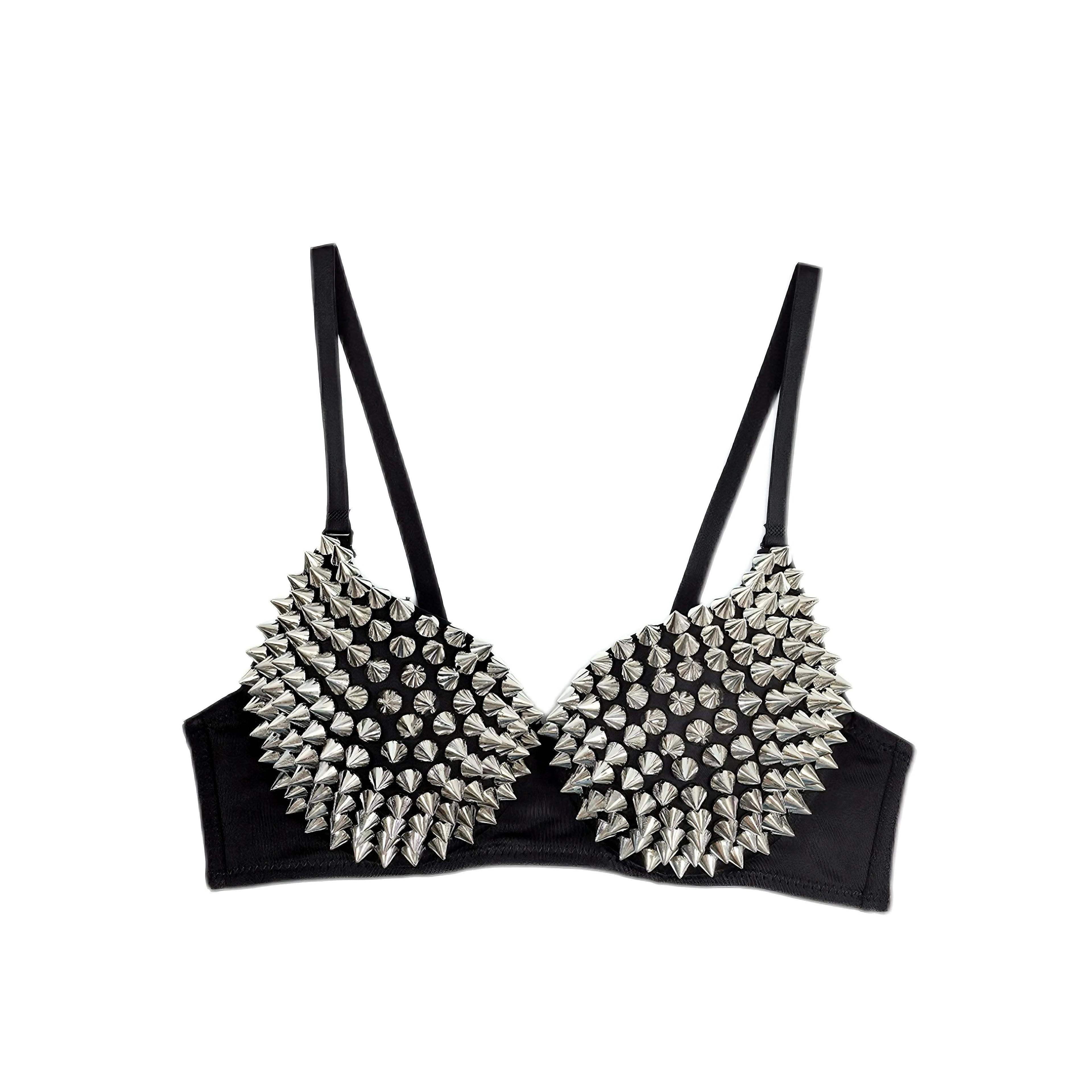 Glamorous Metallic Sequin DeepV Wireless Bralette Top 1