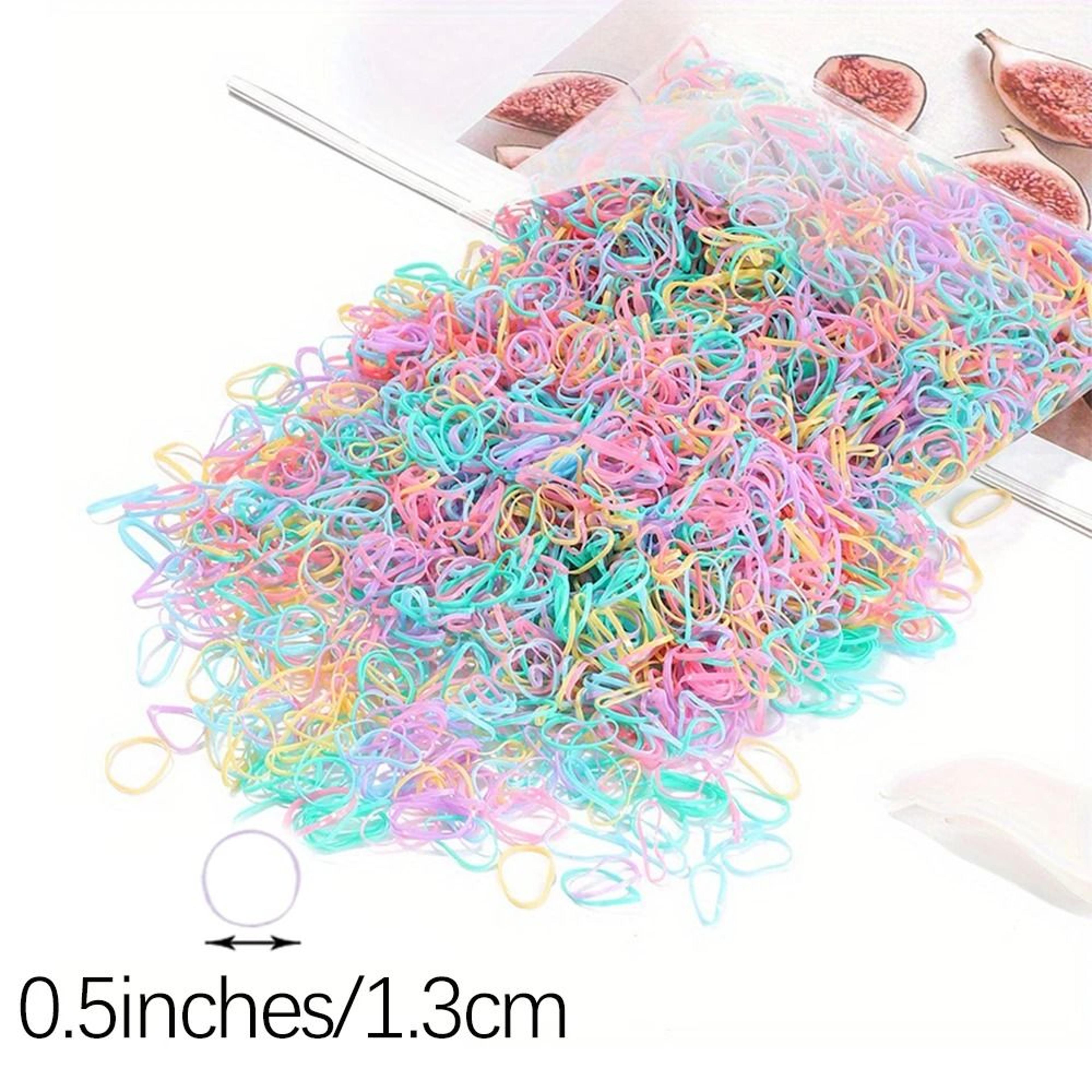 Colorful Seamless Elastic Mini Hair Ties  Ponytail Bands Set 6