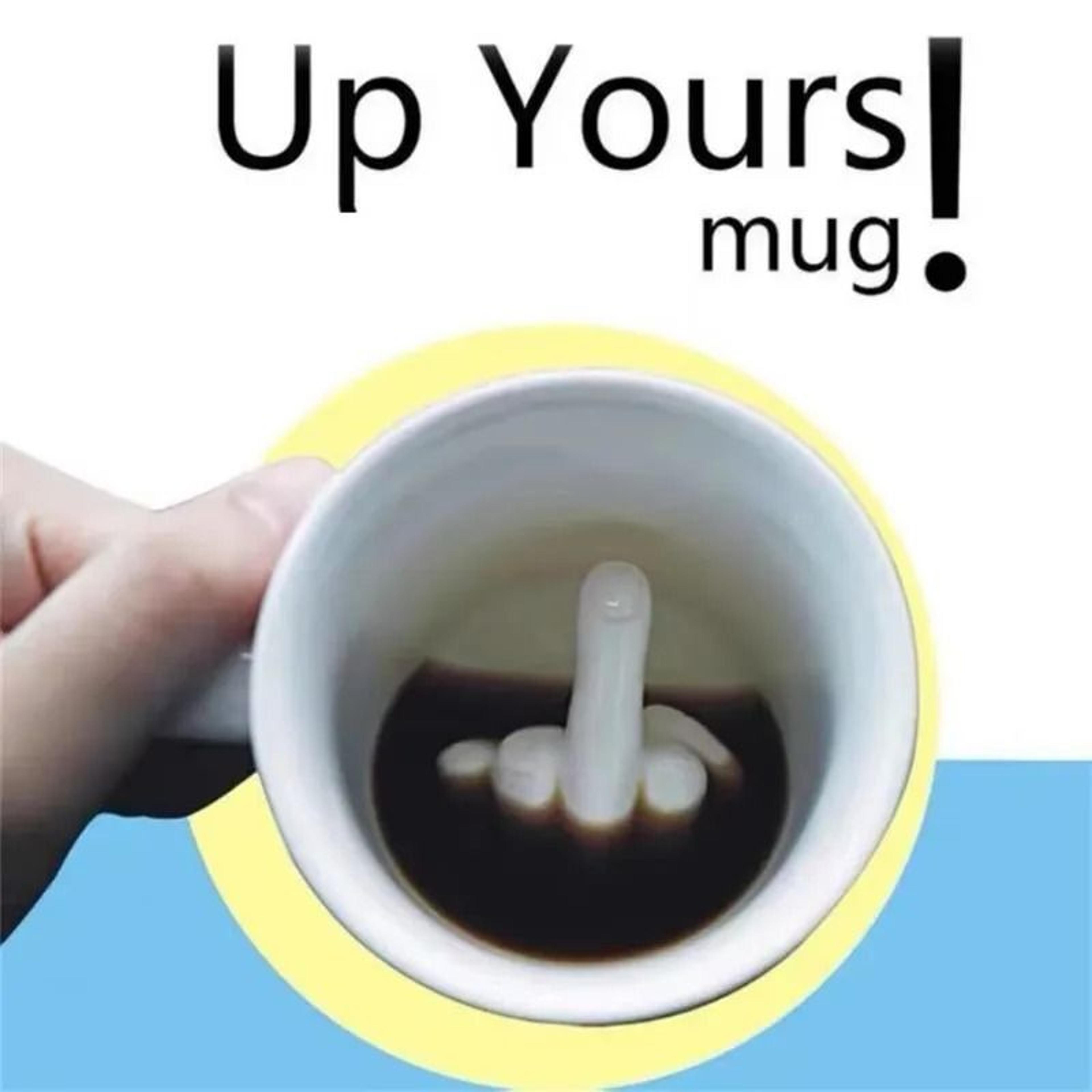 Creative Middle Finger Ceramic Mug  Novelty Funny Gag Coffee Cup 1
