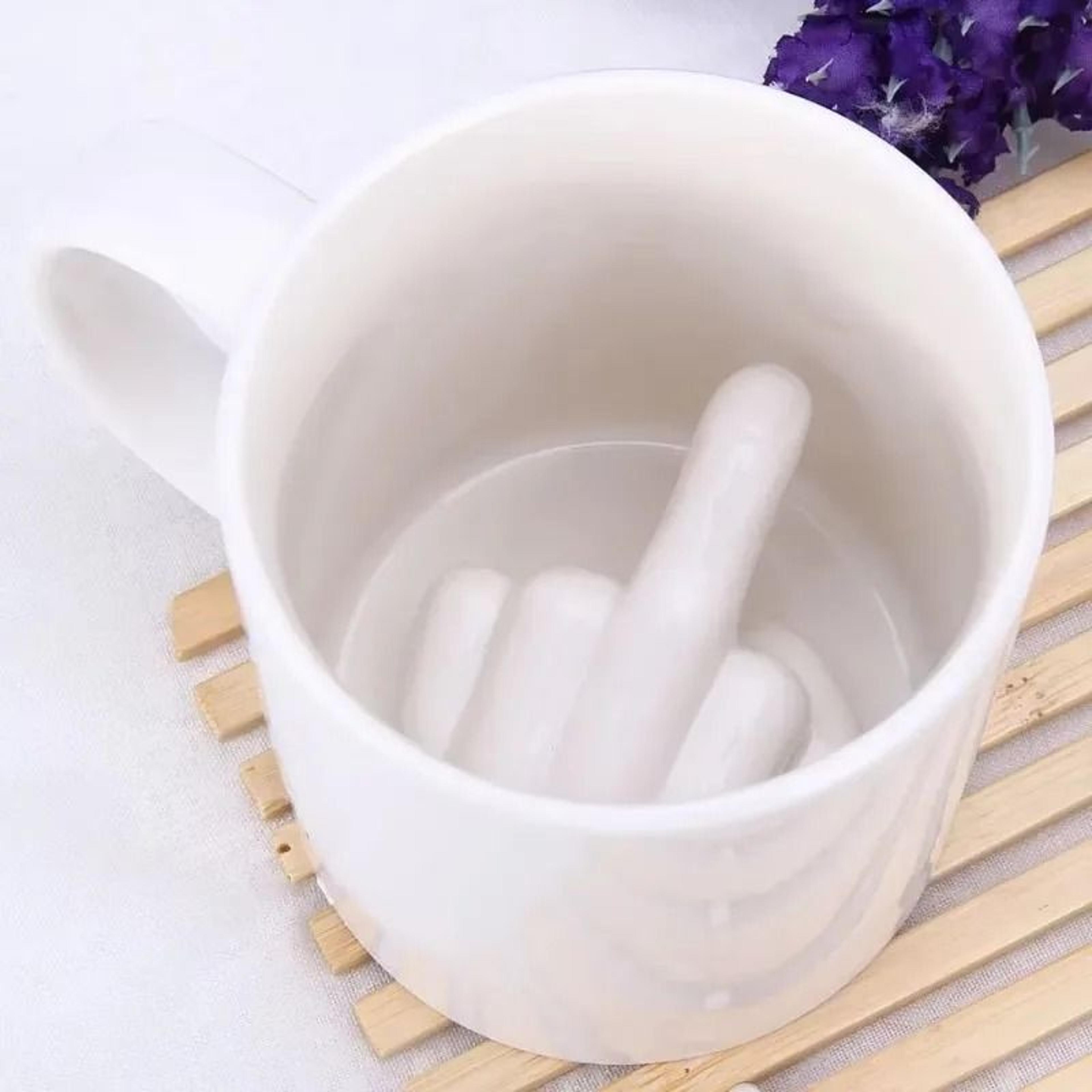 Creative Middle Finger Ceramic Mug  Novelty Funny Gag Coffee Cup 4