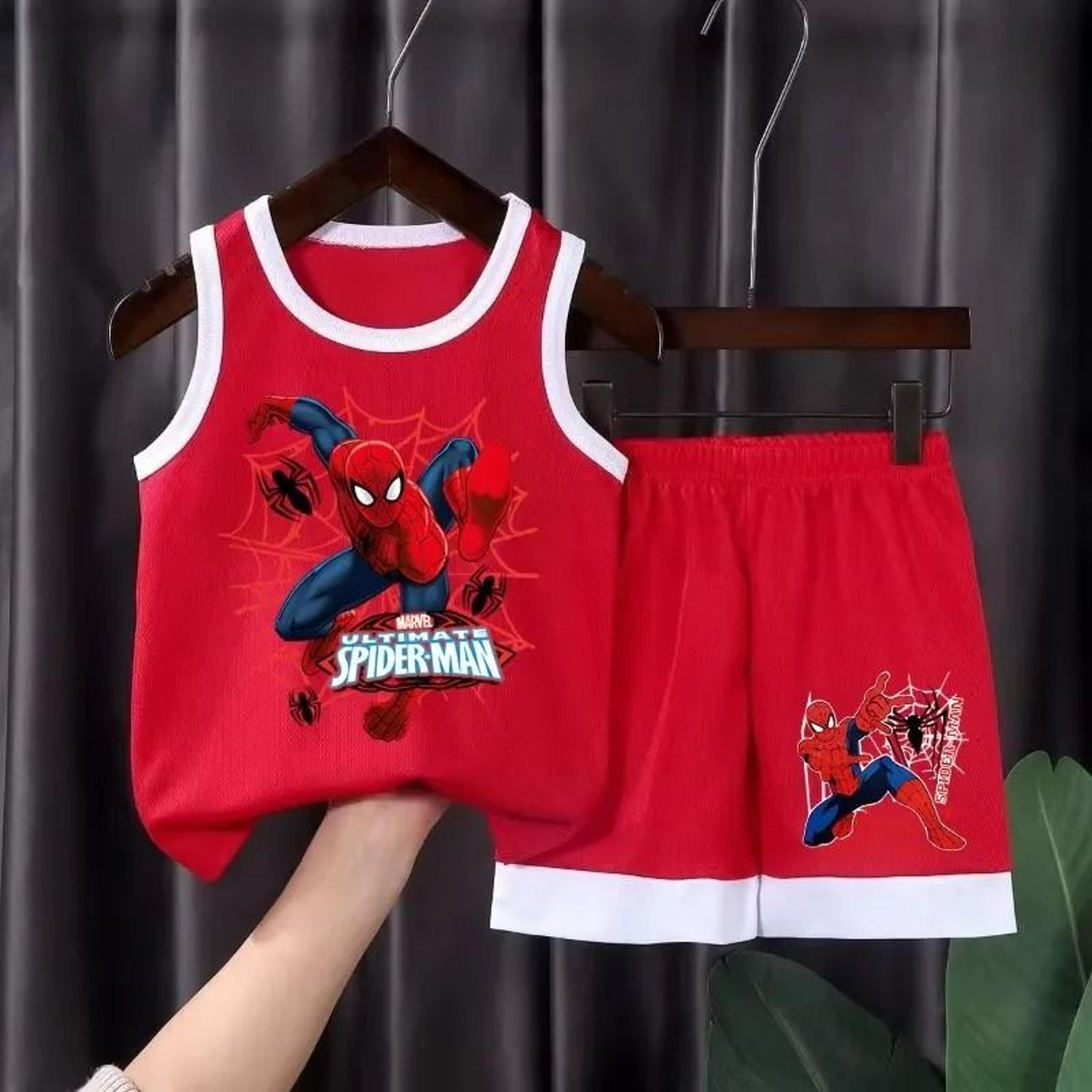 Boys Breathable Cartoon Sleeveless Vest  Shorts 2Piece Set 4
