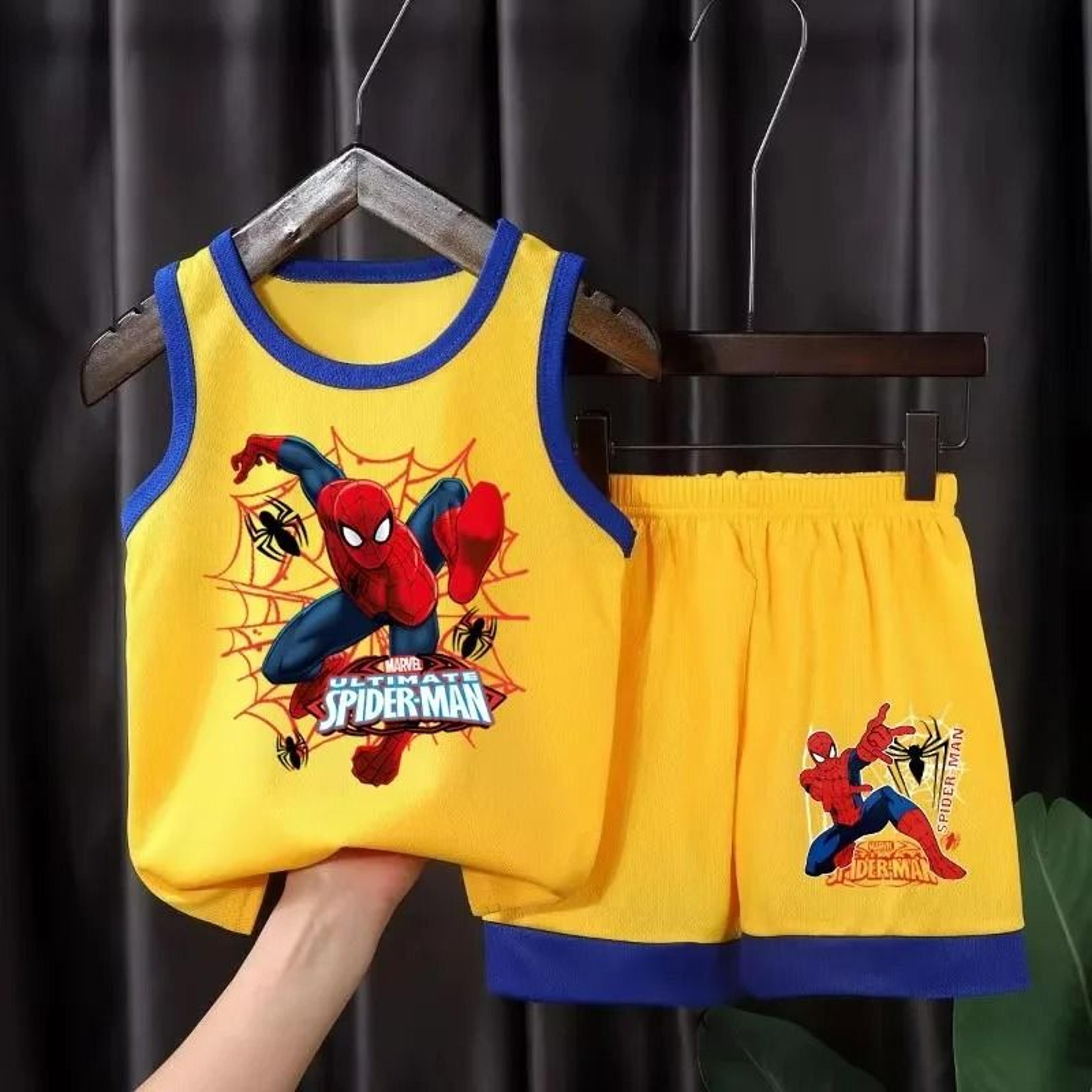 Boys Breathable Cartoon Sleeveless Vest  Shorts 2Piece Set 9