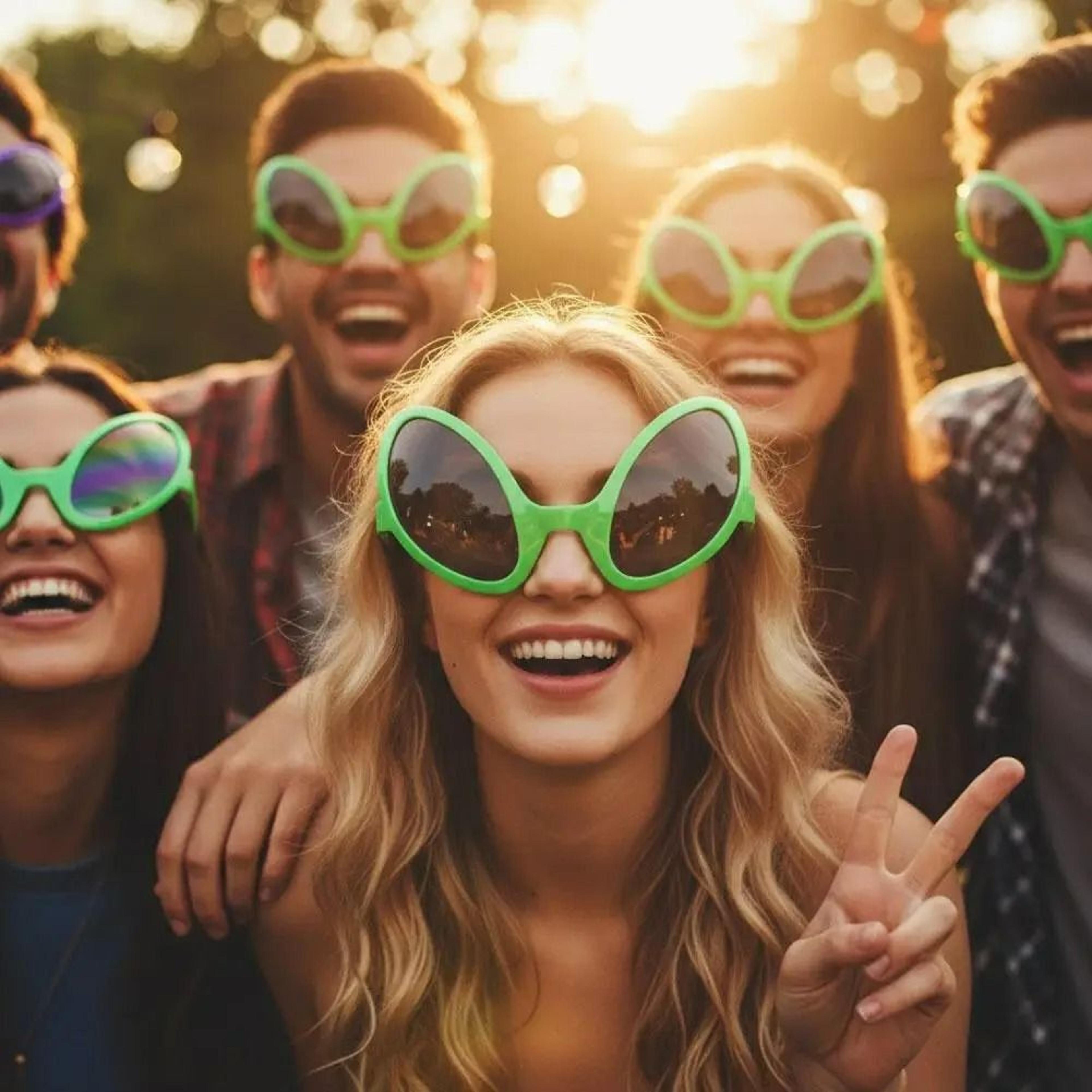 Green Alien Costume Party Sunglasses 5
