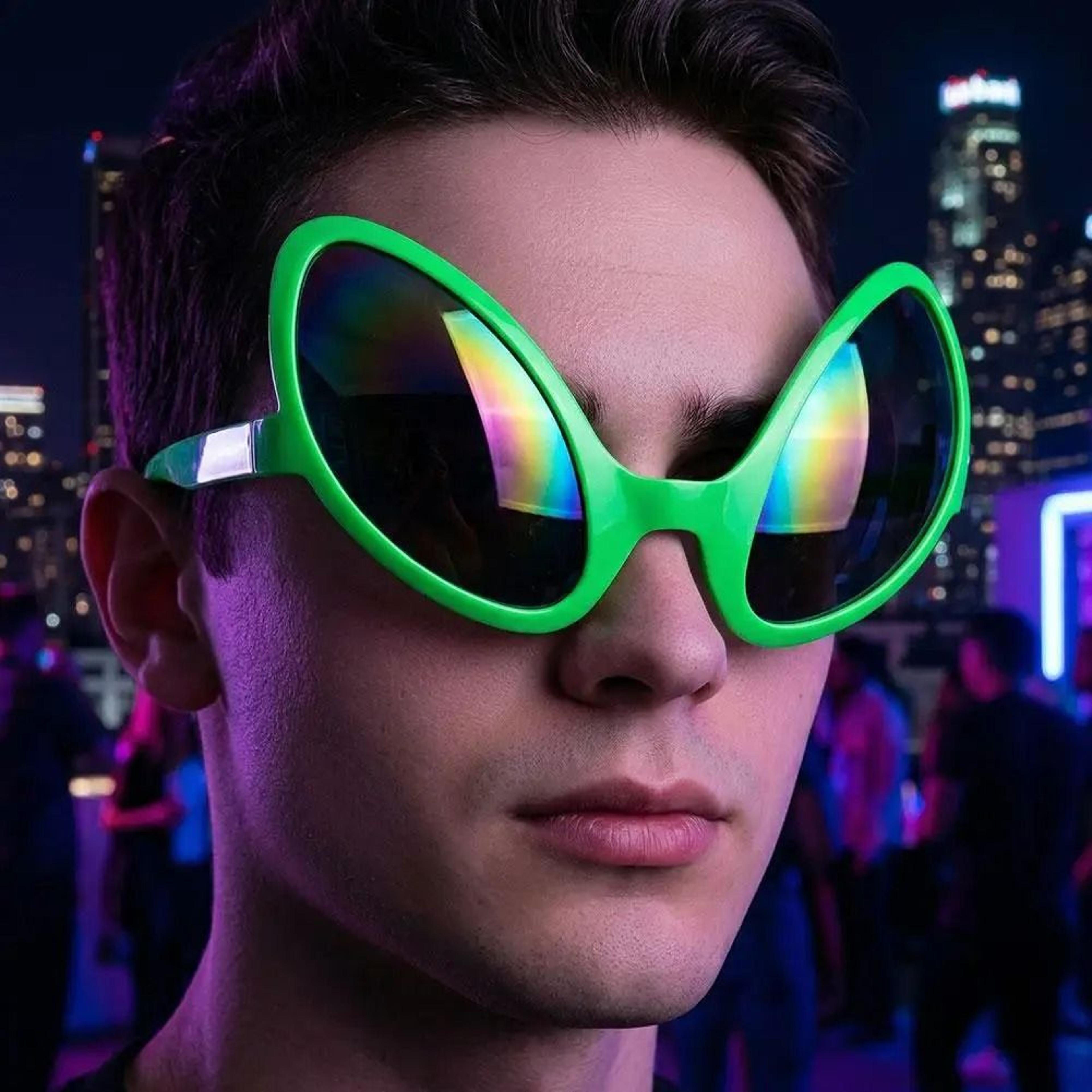 green alien costume party sunglasses