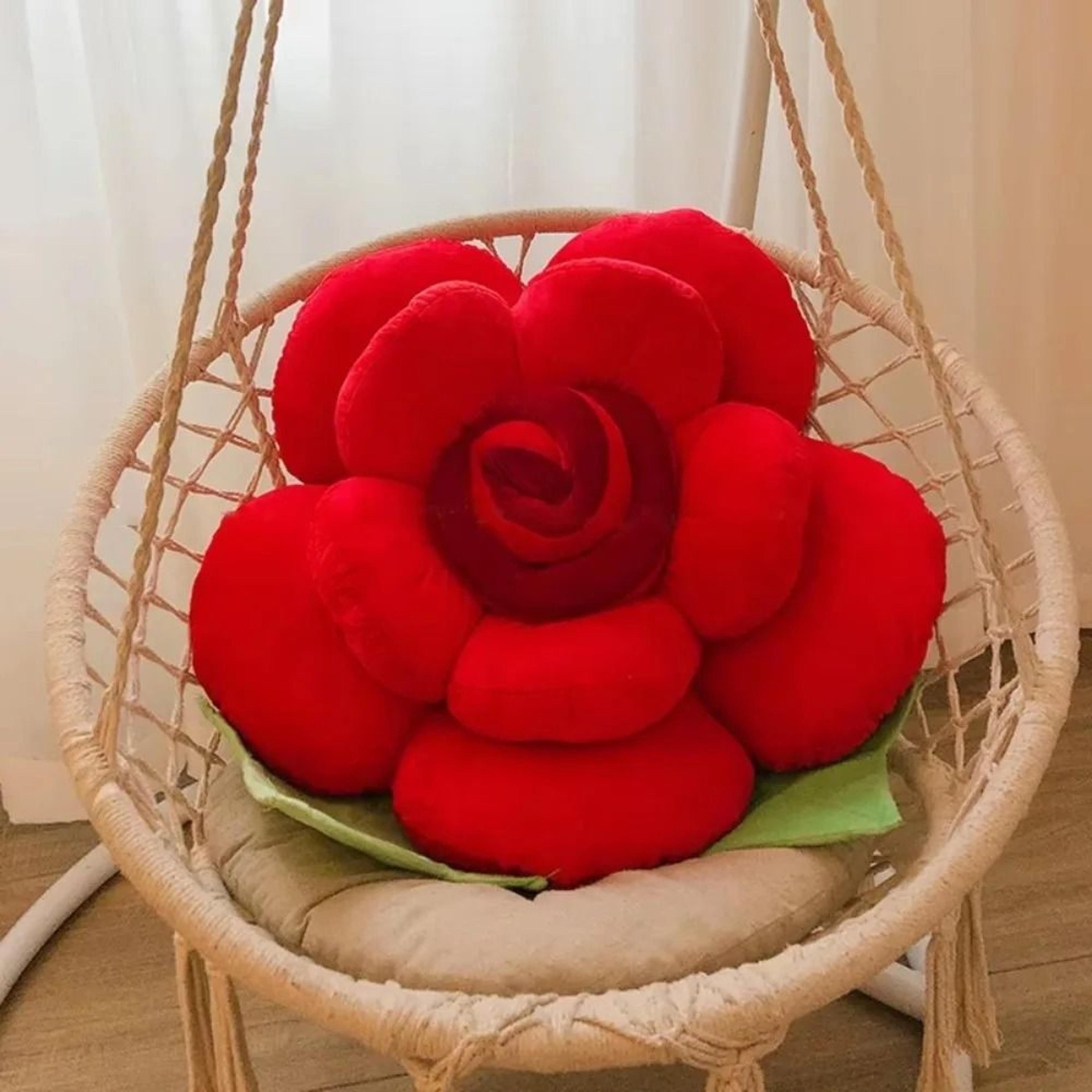 Rose Shaped Flower Plush Cushion Pillow 2