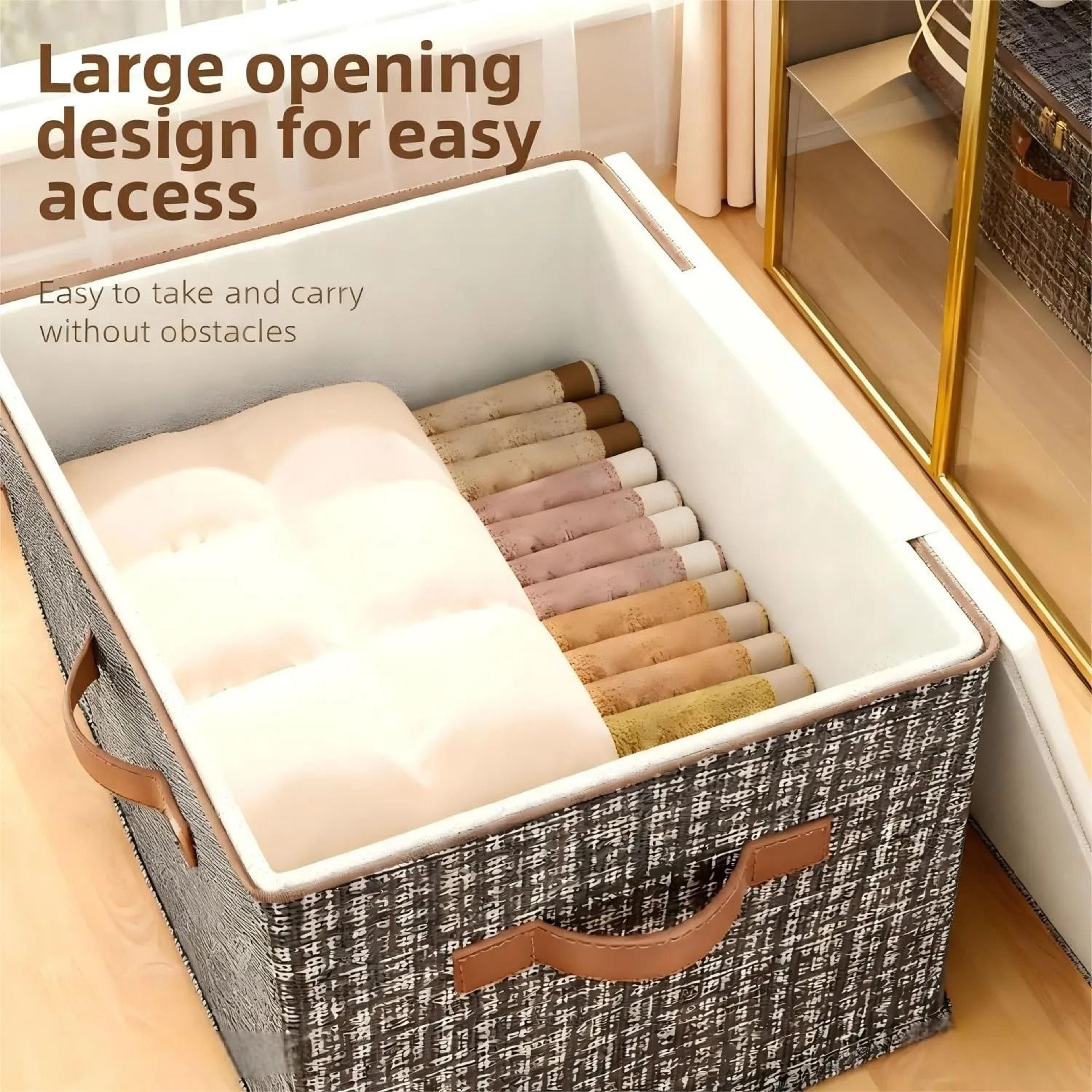 Collapsible Fabric Wardrobe Clothing  Blanket Storage Bin 4