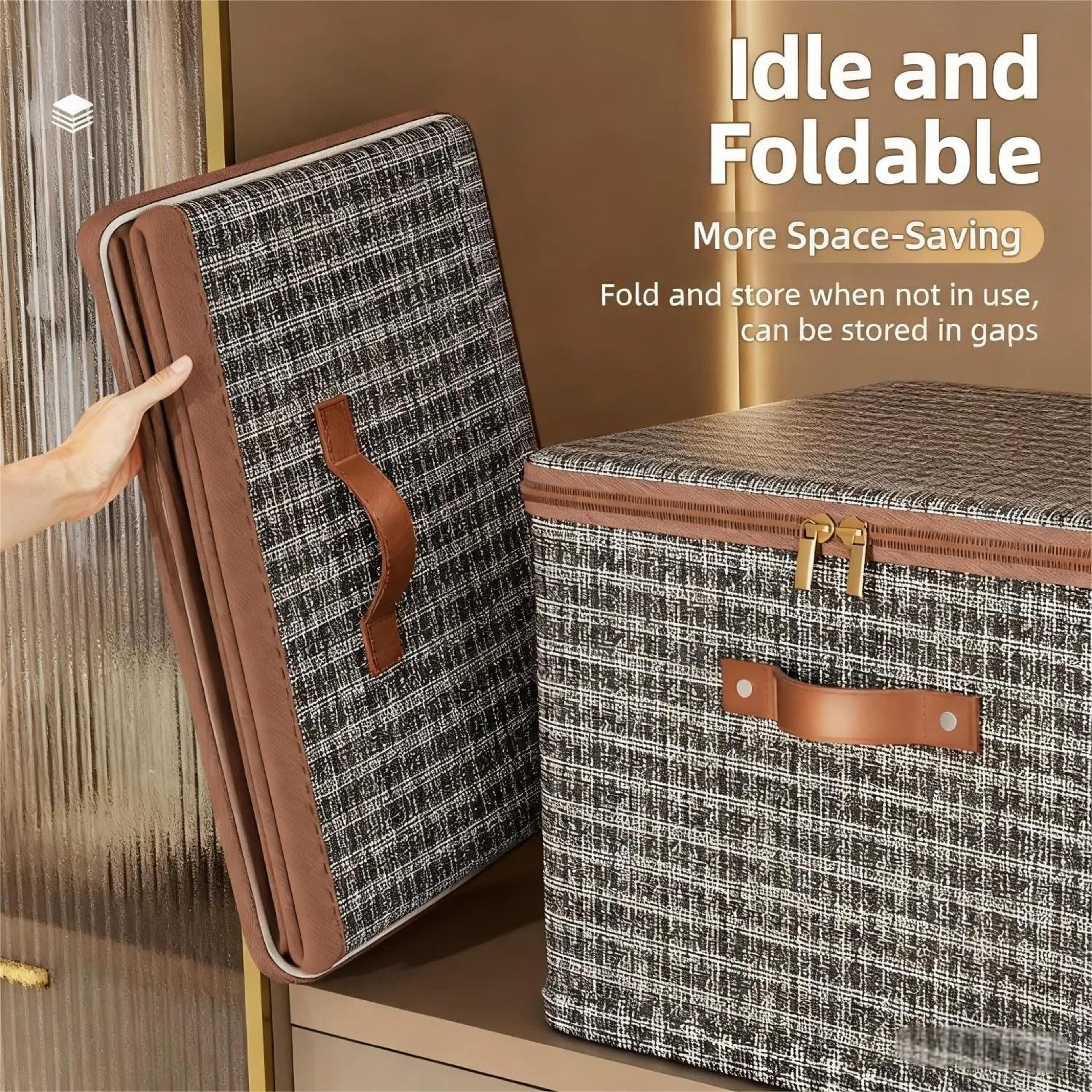Collapsible Fabric Wardrobe Clothing  Blanket Storage Bin 3