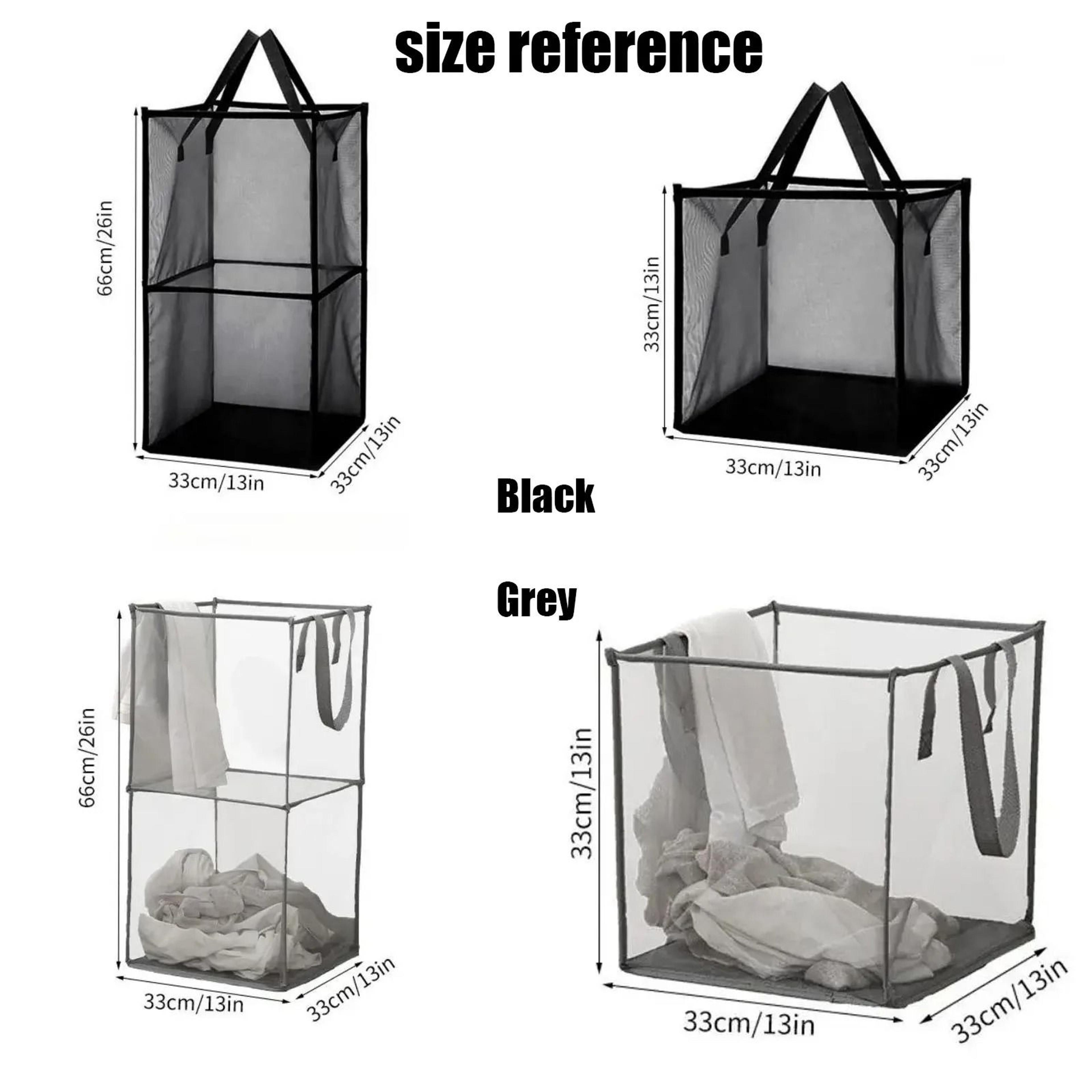 Square Foldable Breathable Mesh Laundry Hamper  Clothes Storage Basket 4