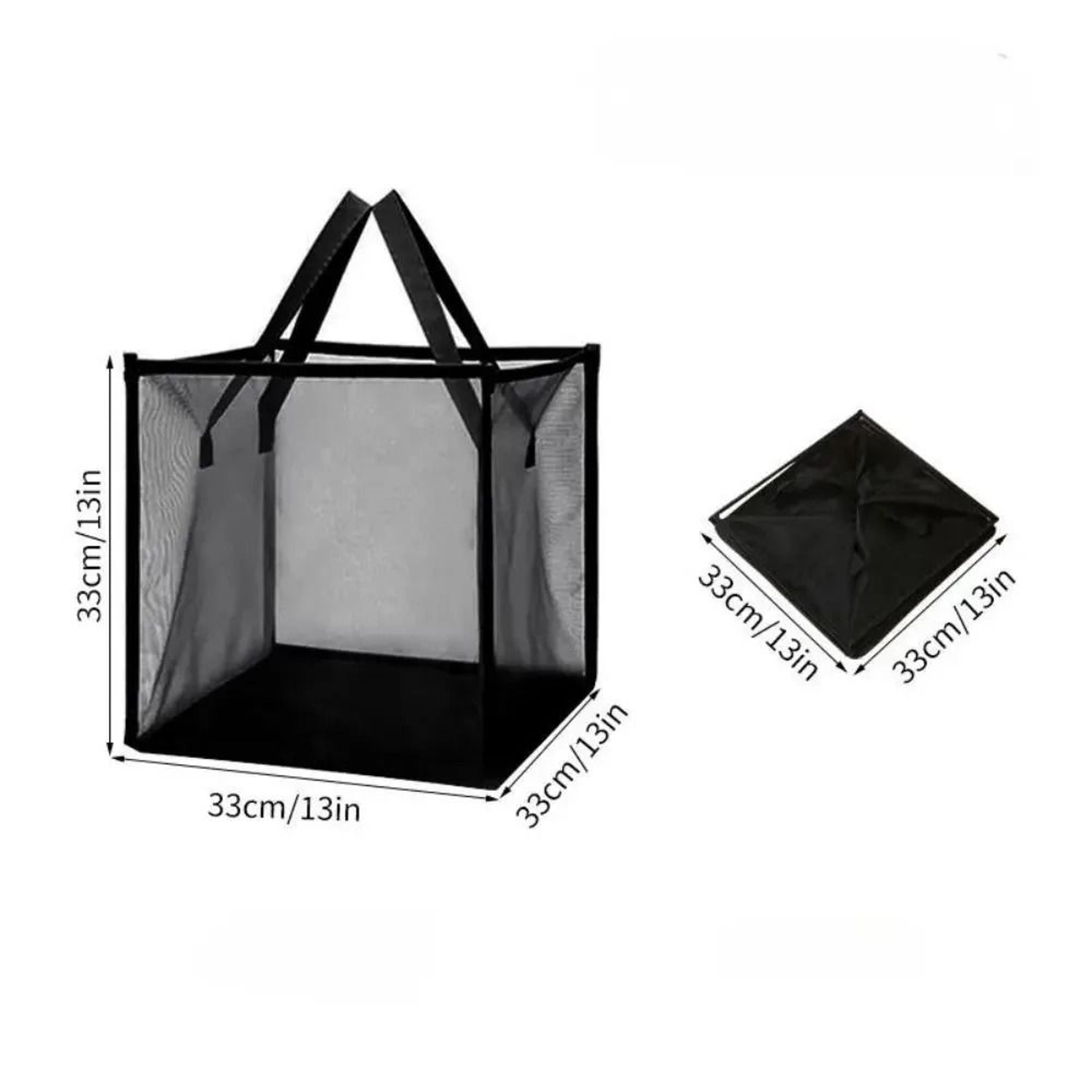 Square Foldable Breathable Mesh Laundry Hamper  Clothes Storage Basket 7