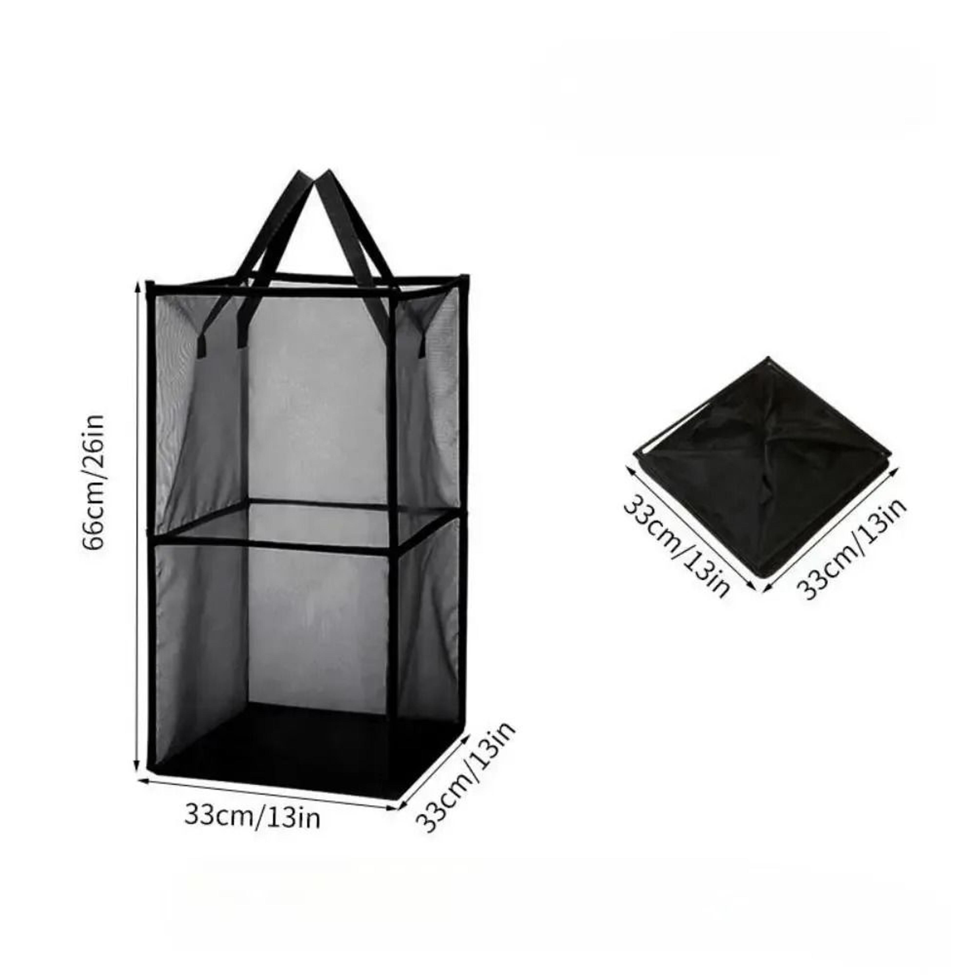 Square Foldable Breathable Mesh Laundry Hamper  Clothes Storage Basket 8