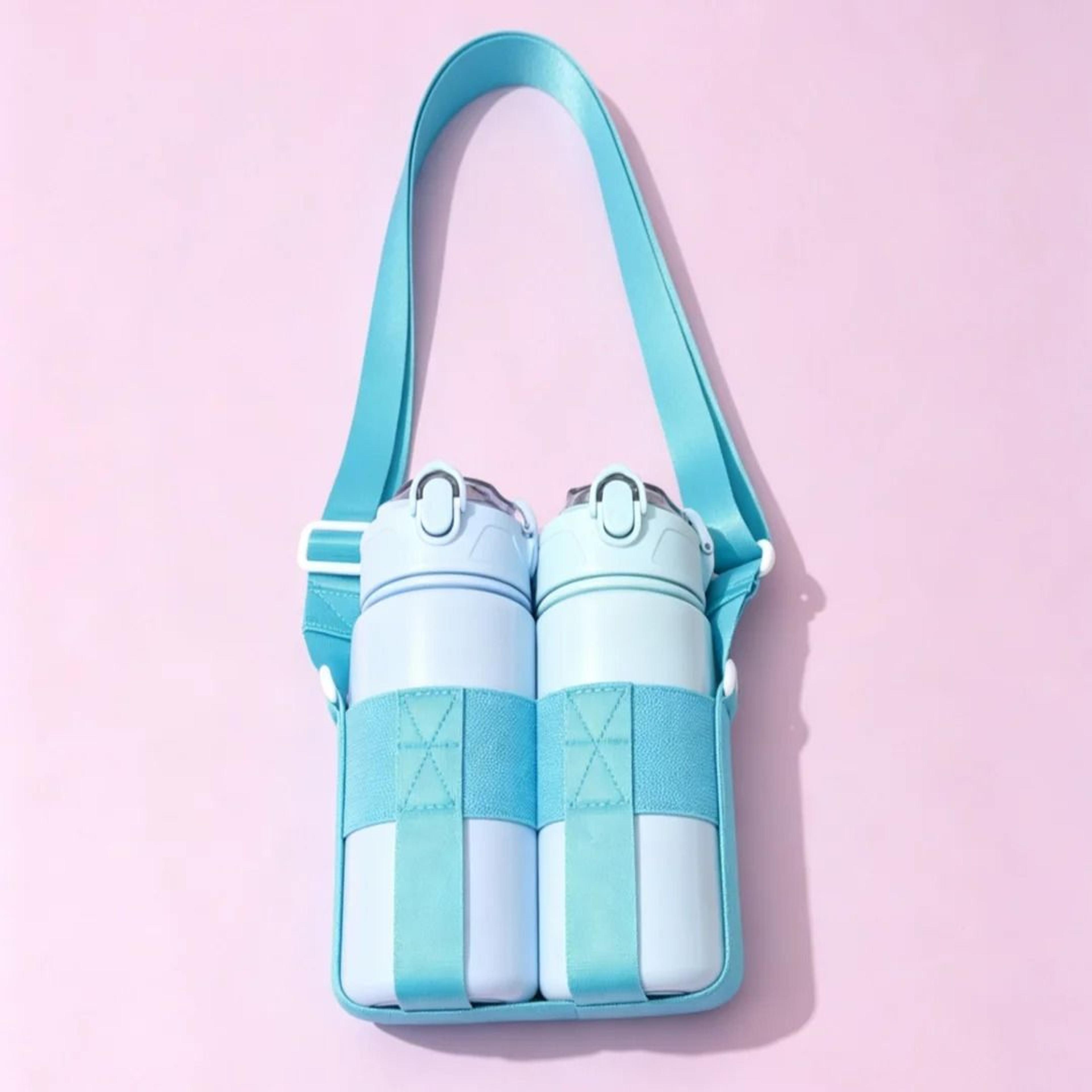Crossbody Sling Water Bottle Carrier Bag With Adjustable Shoulder Strap 12