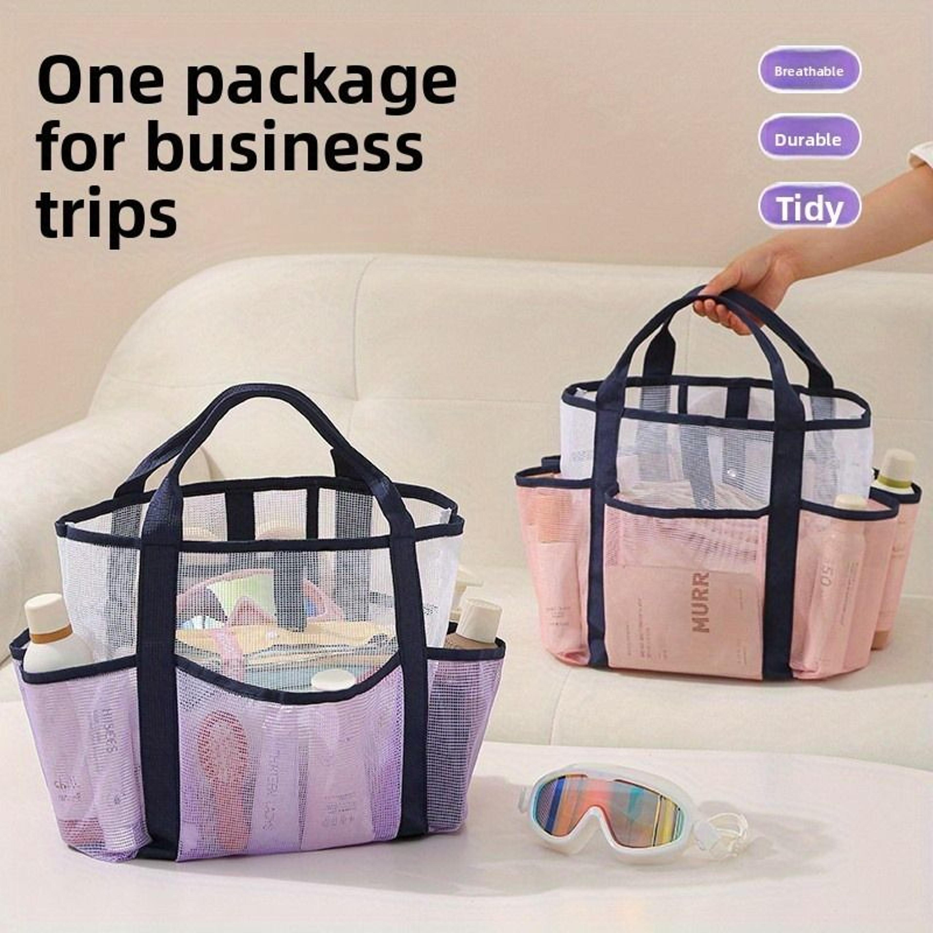 LargeCapacity MultiPocket Mesh Drainage Toiletry  Beach Bag 5
