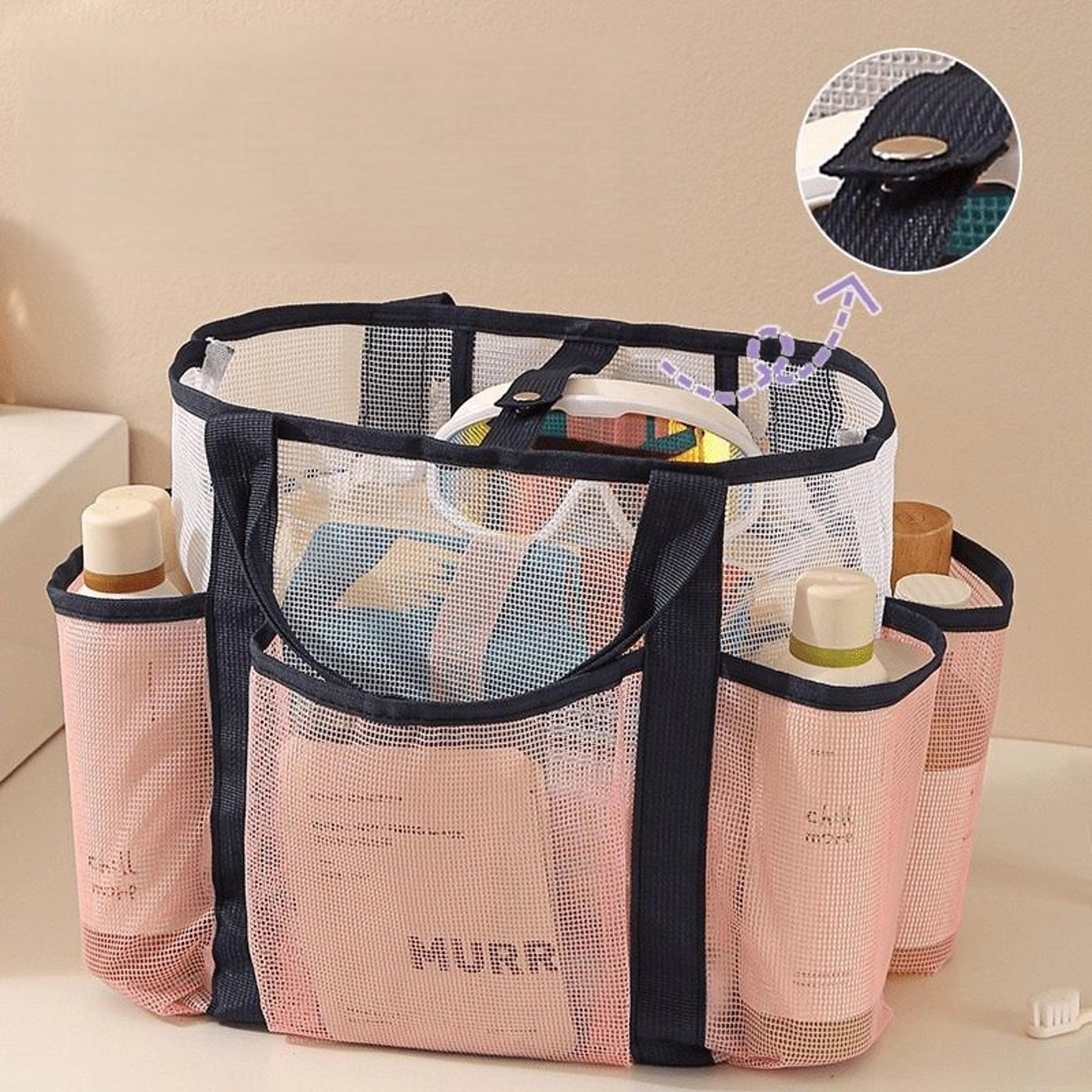 large-capacity multi-pocket mesh drainage toiletry & beach bag