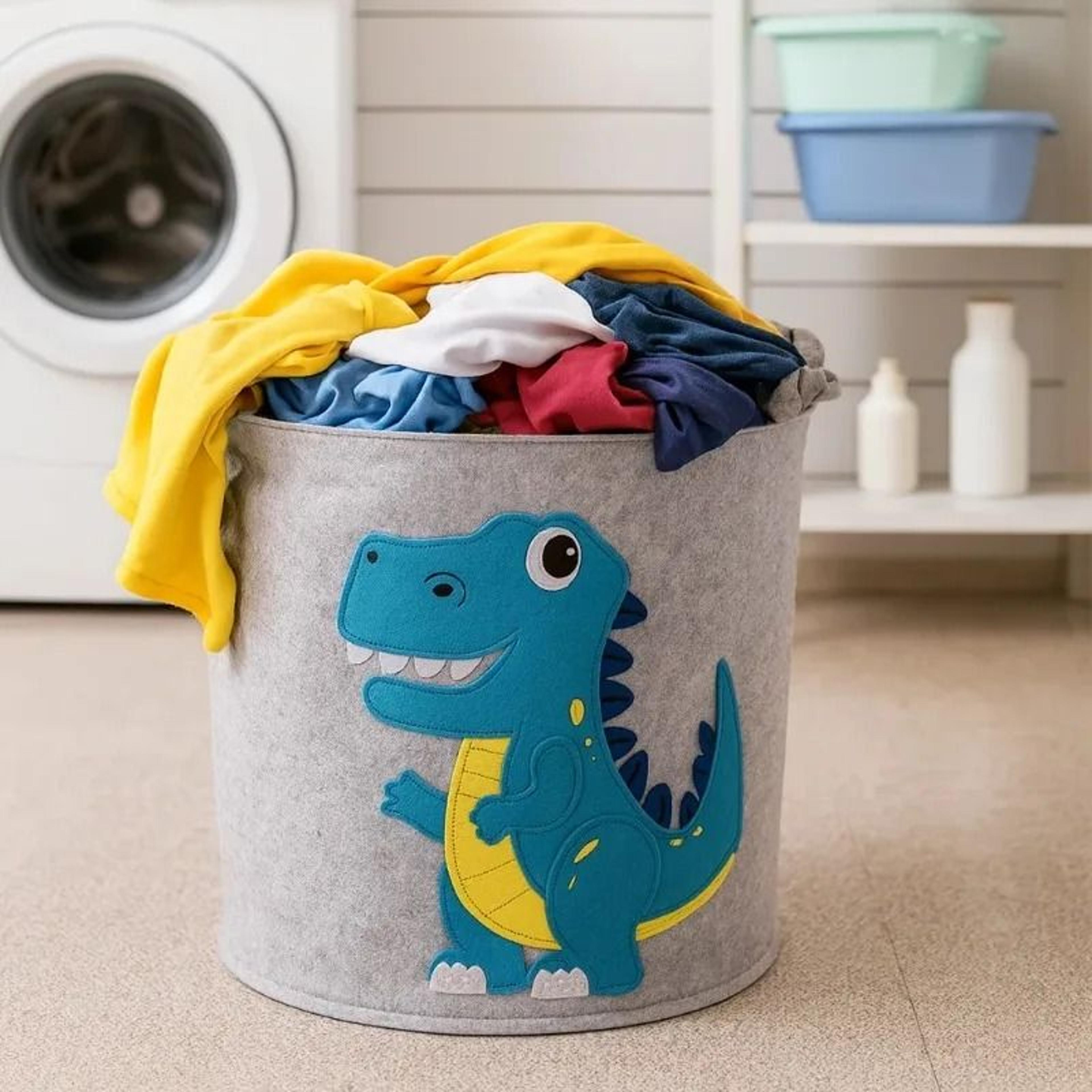 Cute Cartoon Felt Baby Storage Basket Animal Laundry Hamper Toy Organizer 3