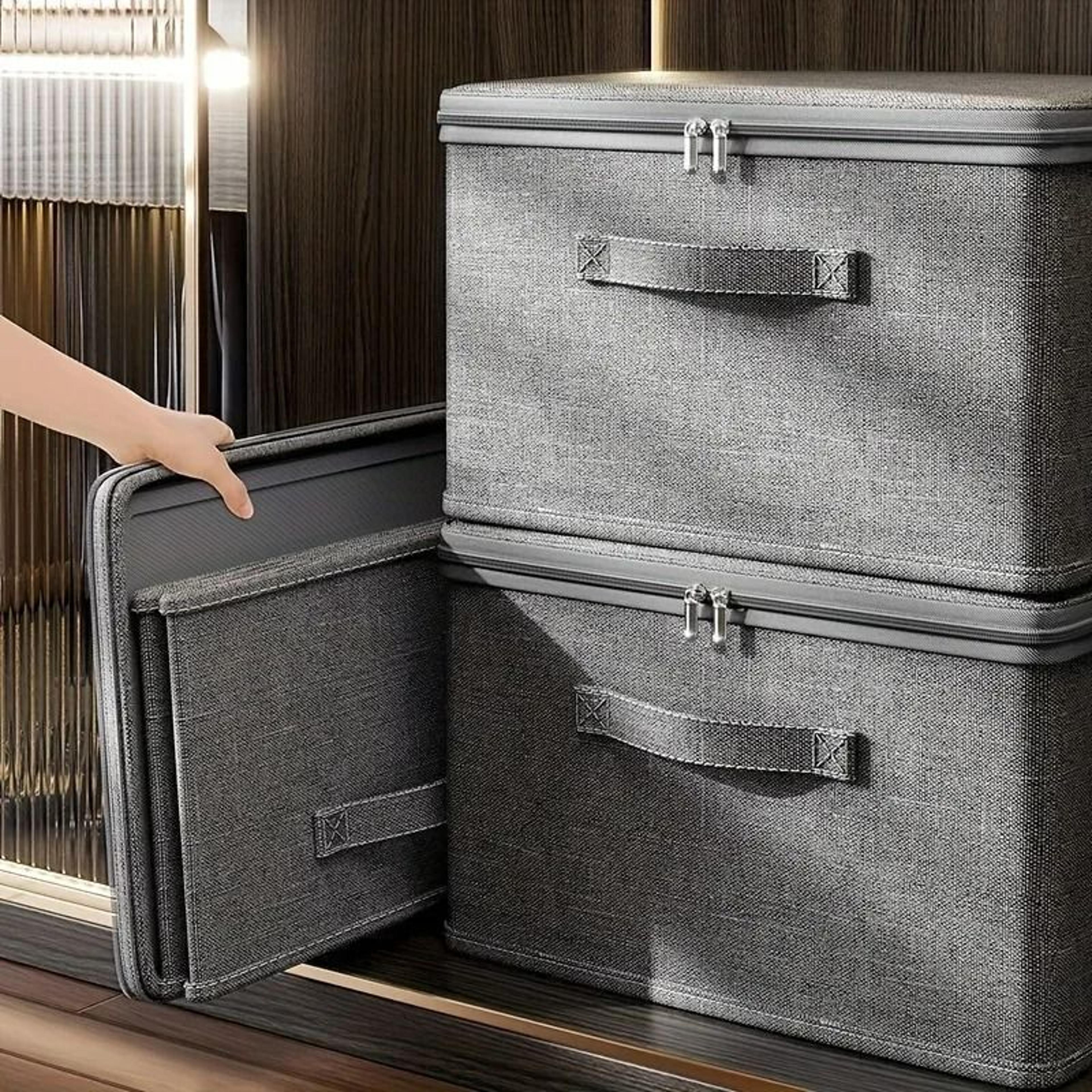 stackable waterproof storage box with lid multipurpose household organizer container